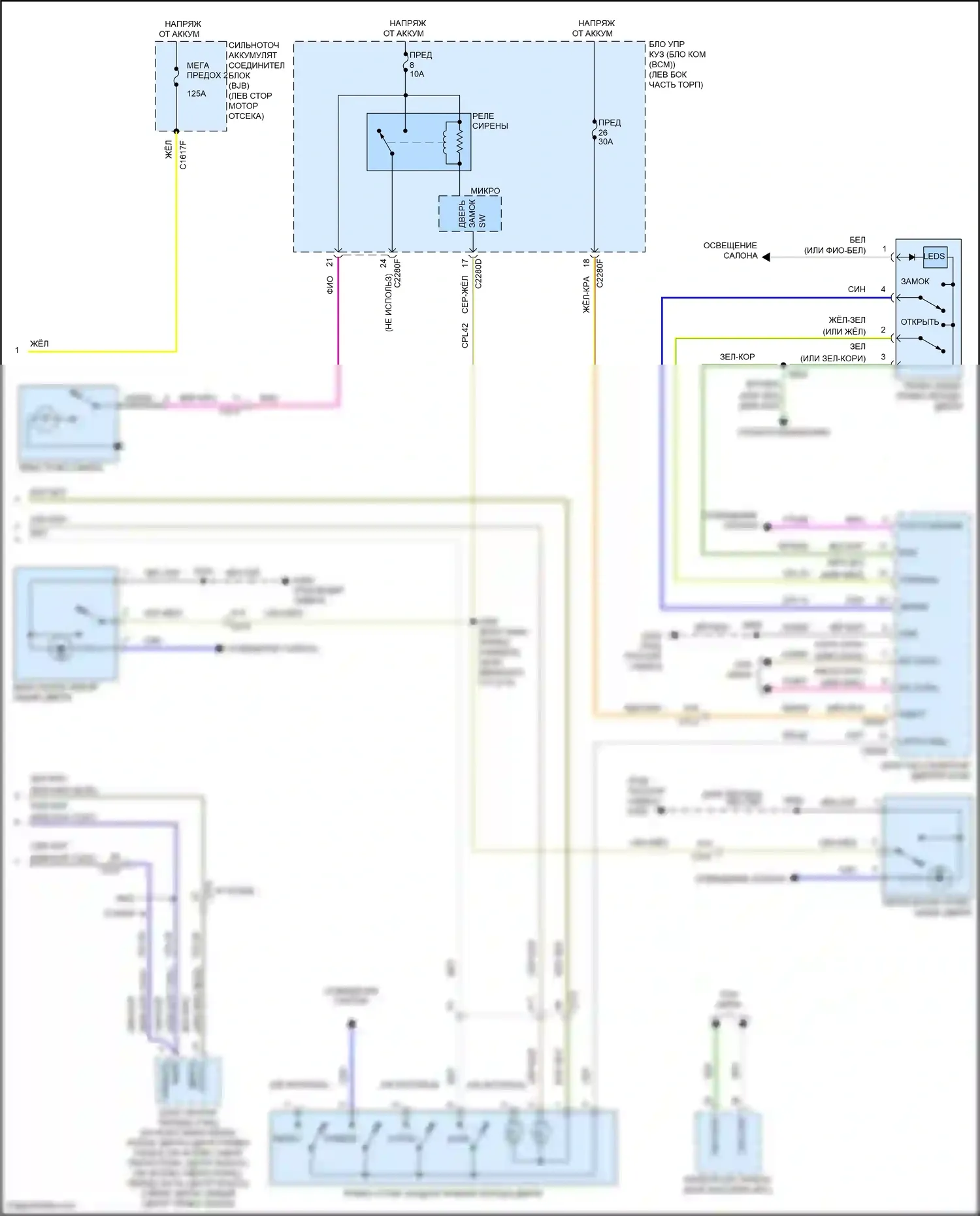 Mondeo Ford V рестайлинг (2019-2023): Электросхема центрального замка (5 из 5) 