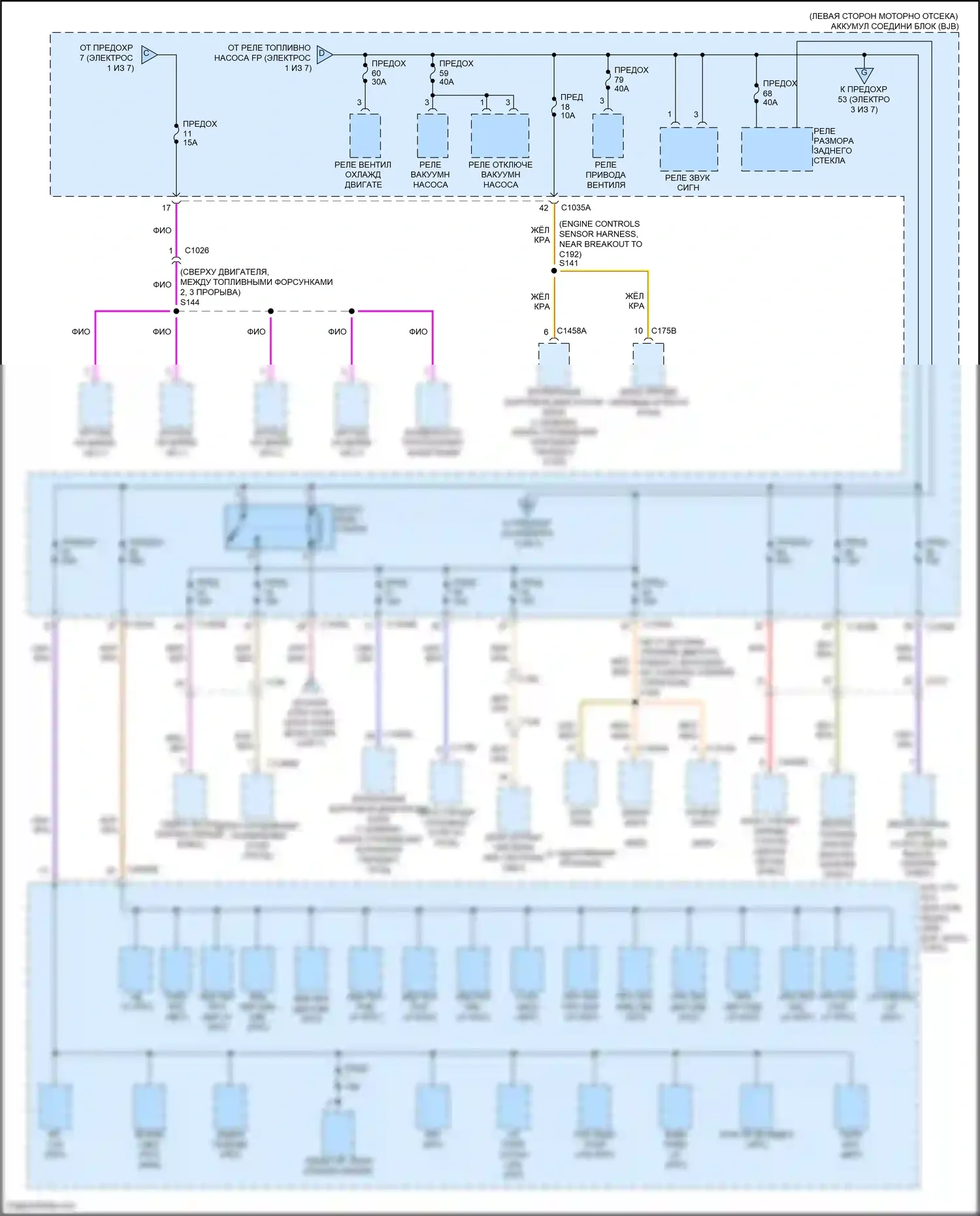 Mondeo Ford V (2014-2019): Электросхема блока предохранителей реле, гибридного (2 из 7) 