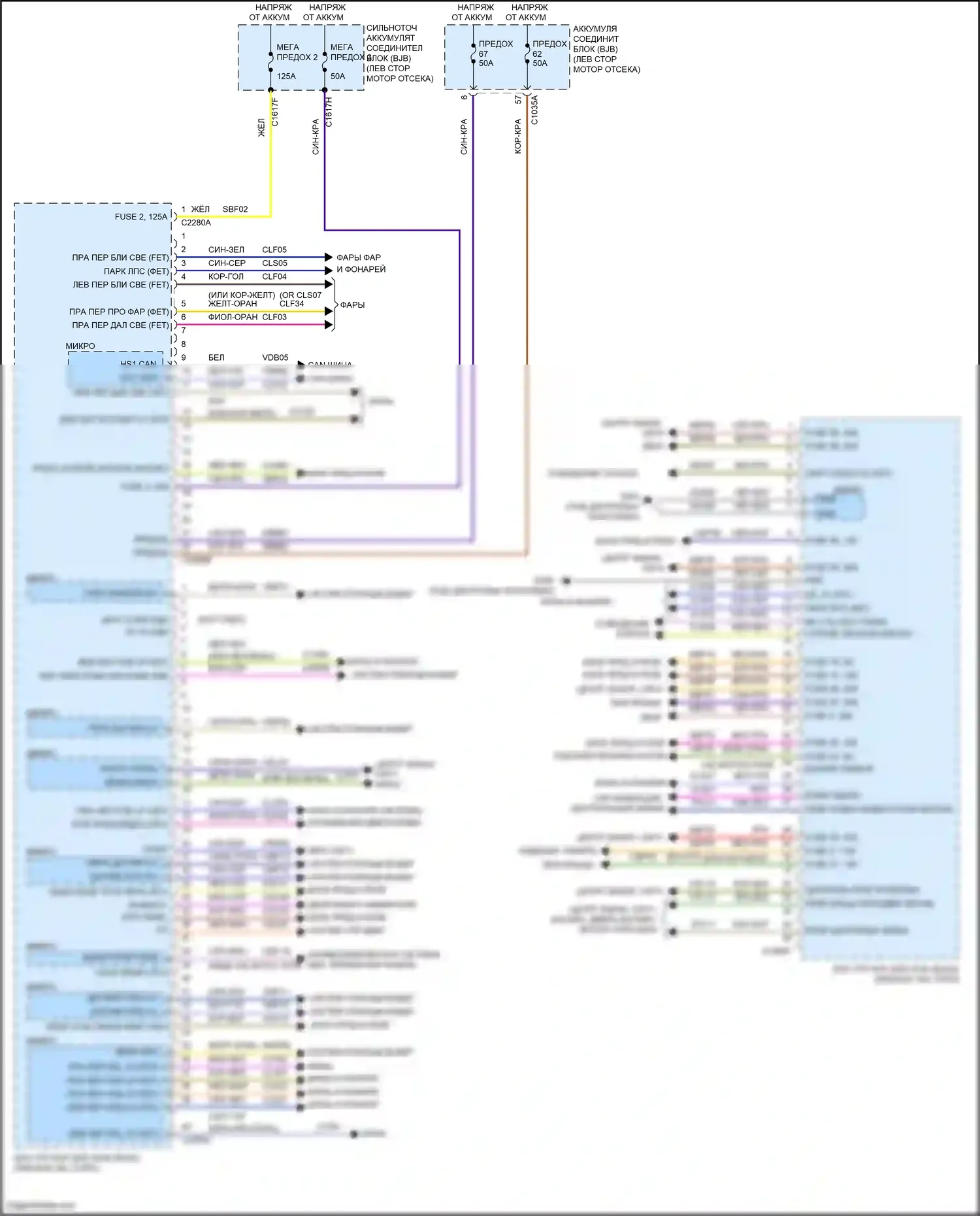 Mondeo Ford V (2014-2019): Электросхема блоков управления кузовом, гибридная (2 из 3) 