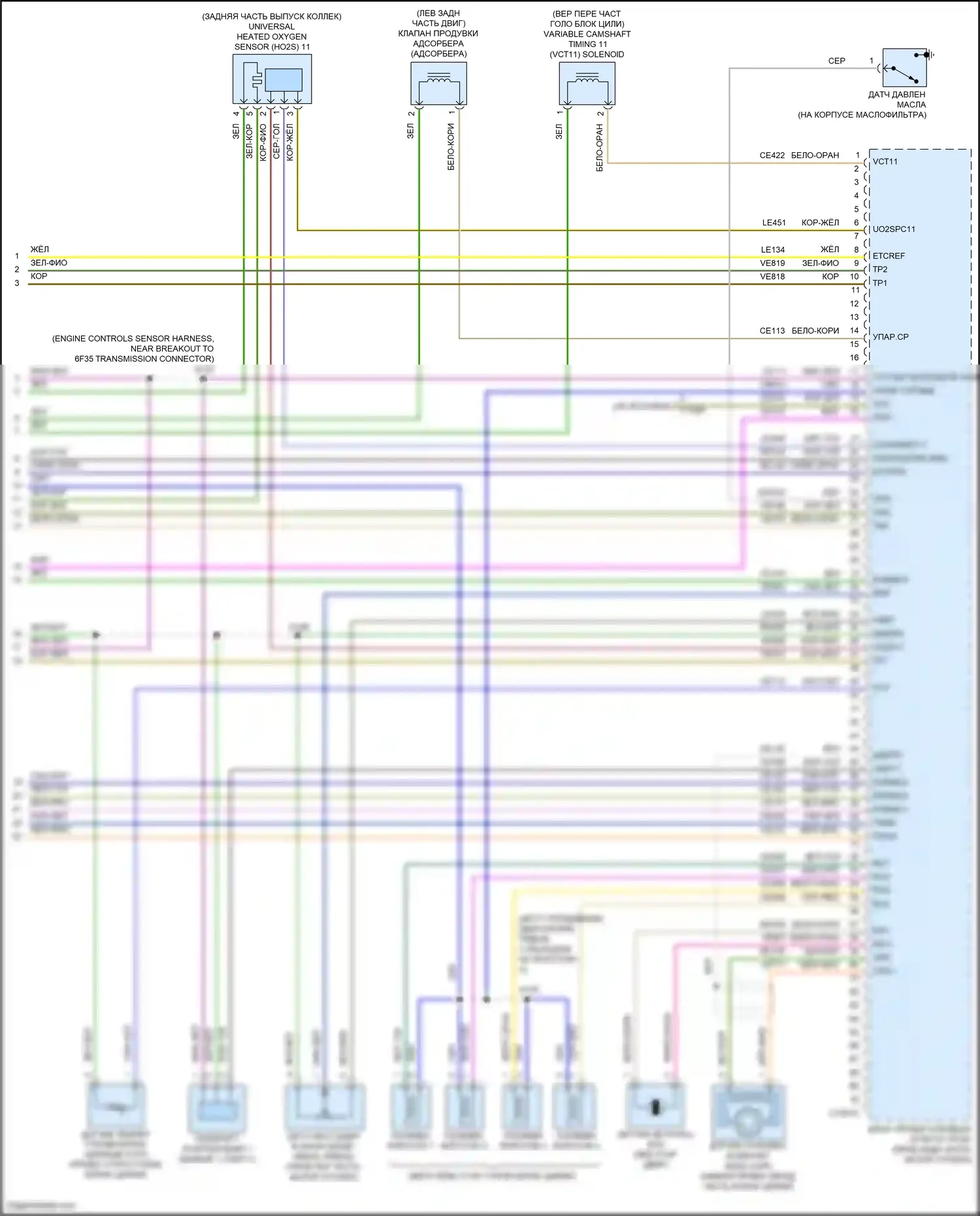 Mondeo Ford V (2014-2019): Электросхема двигателя 2.5l (6 из 6) 