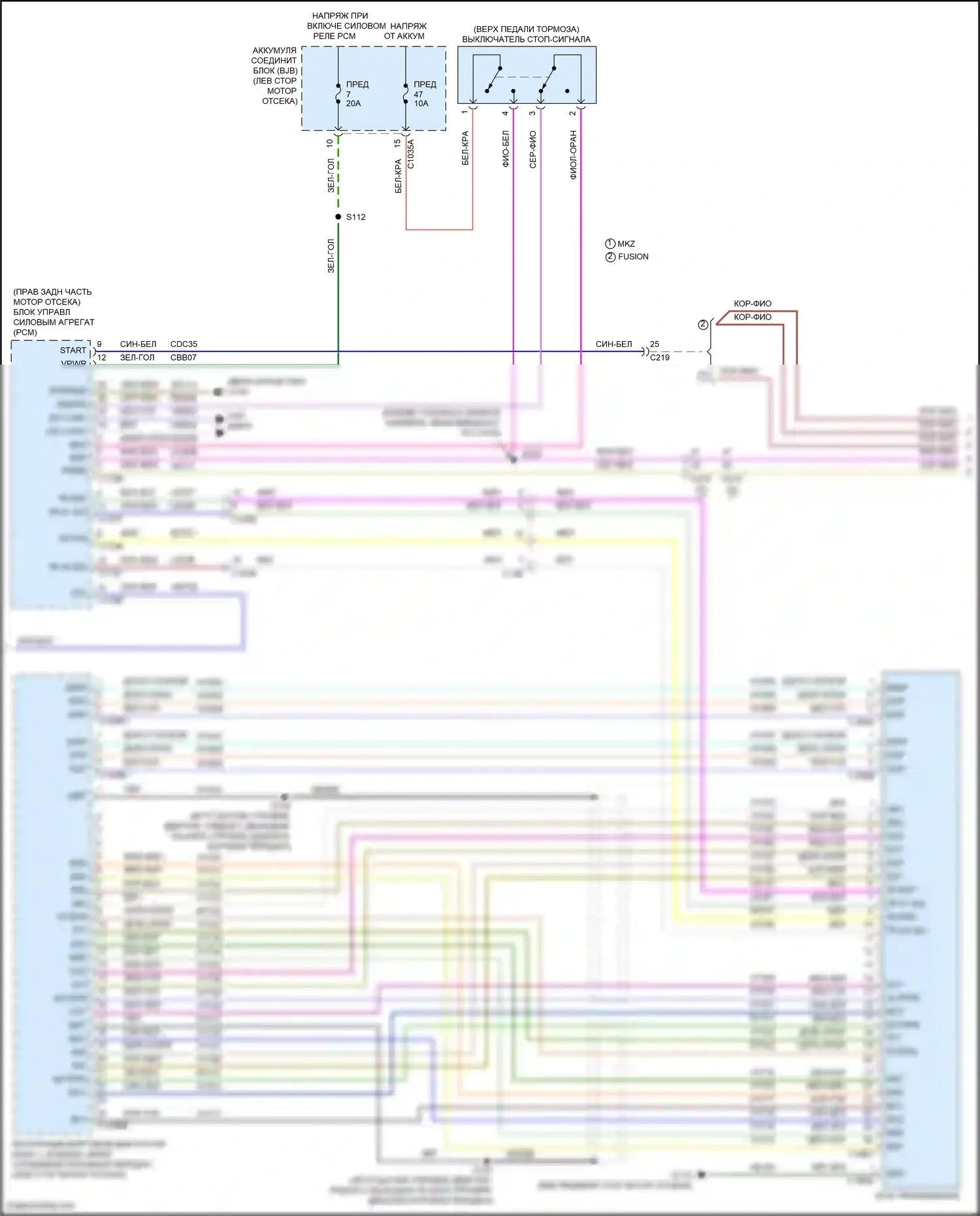 Mondeo Ford V (2014-2019): 2,0-литровый гибрид, электросхема автоматической коробки передач (2 из 3) 