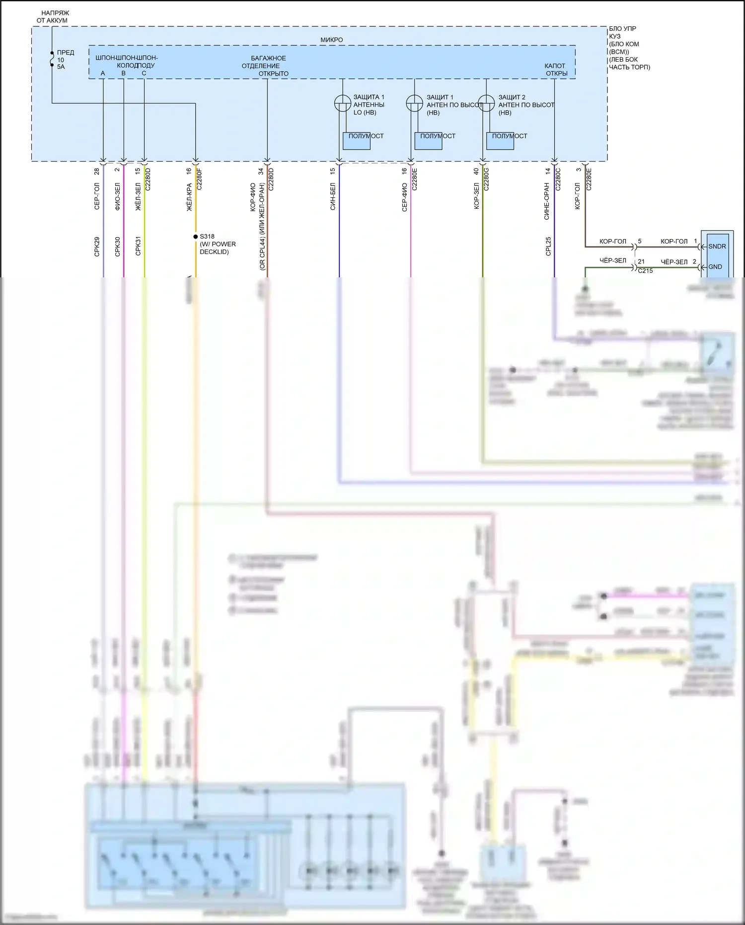 Mondeo Ford V (2014-2019): Сигнализации электросхема (1 из 5) 