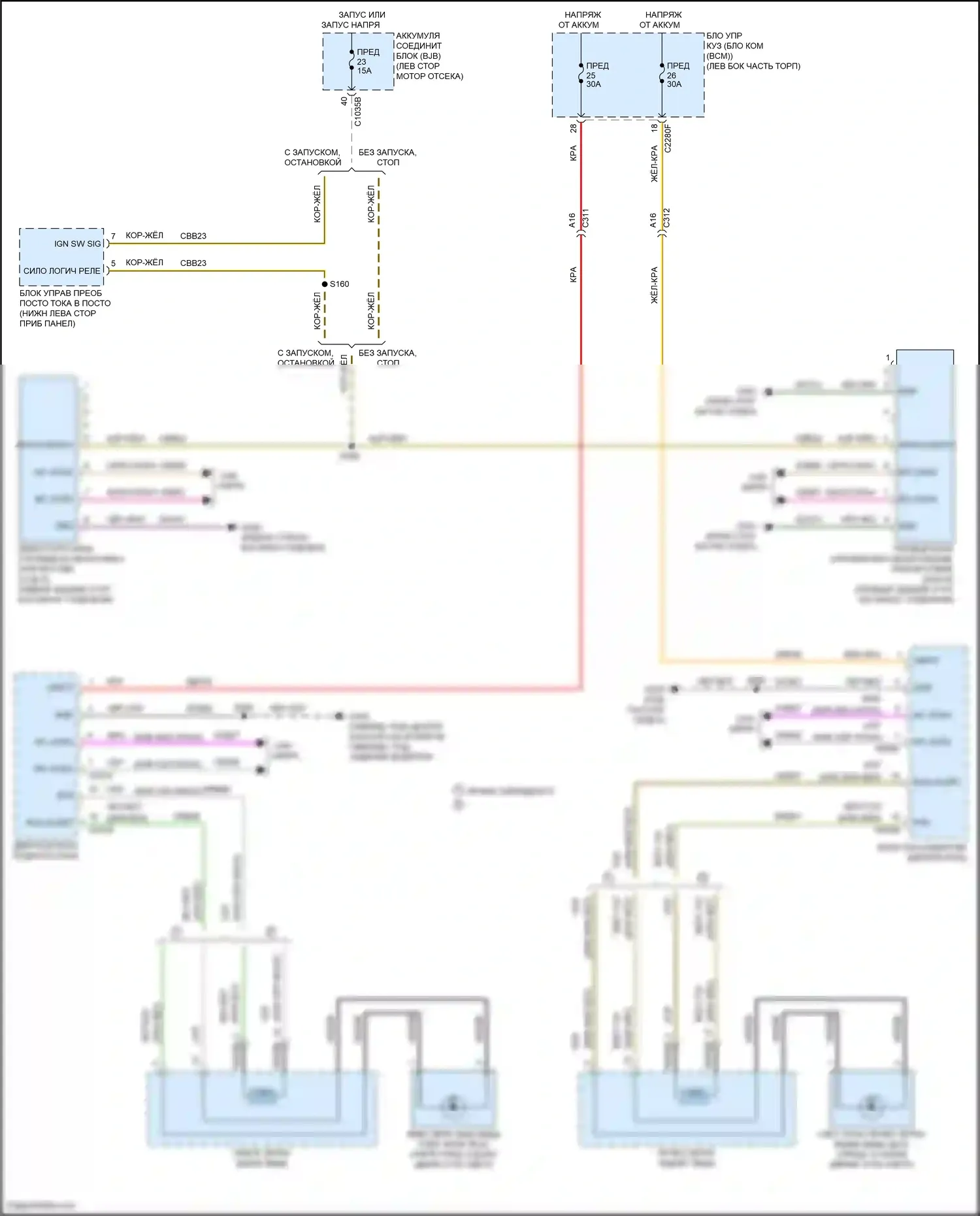 Mondeo Ford V (2014-2019): Электросхема информационной системы в слепой зоне 