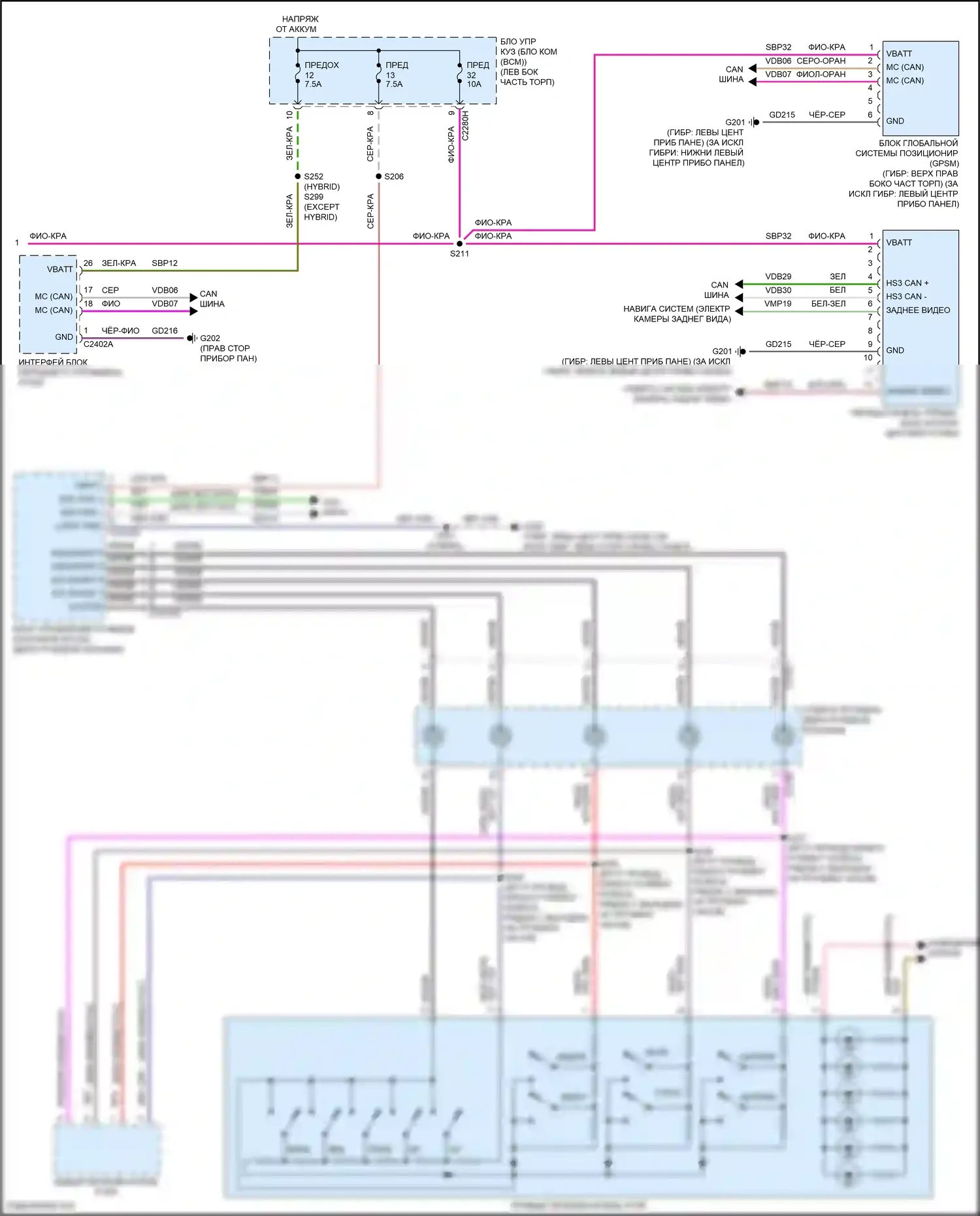 Mondeo Ford V (2014-2019): Электросхема навигации, без sony и сенсорного экрана (3 из 3) 