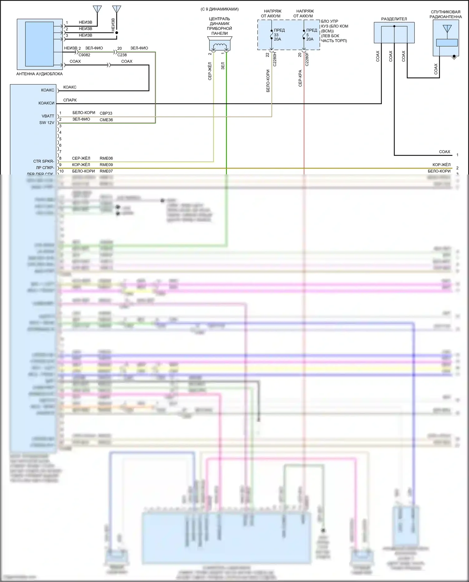 Mondeo Ford V (2014-2019): Электросхема навигации, без sony, с сенсорным экраном (1 из 4) 