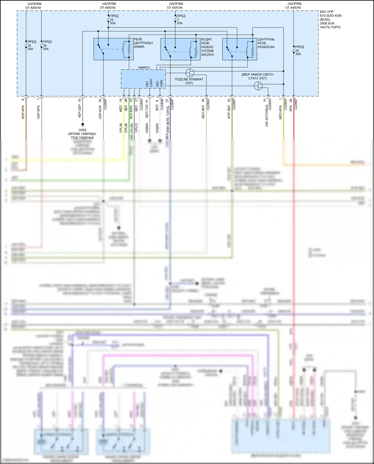 Mondeo Ford V (2014-2019): Электросхема центрального замка (4 из 5) 