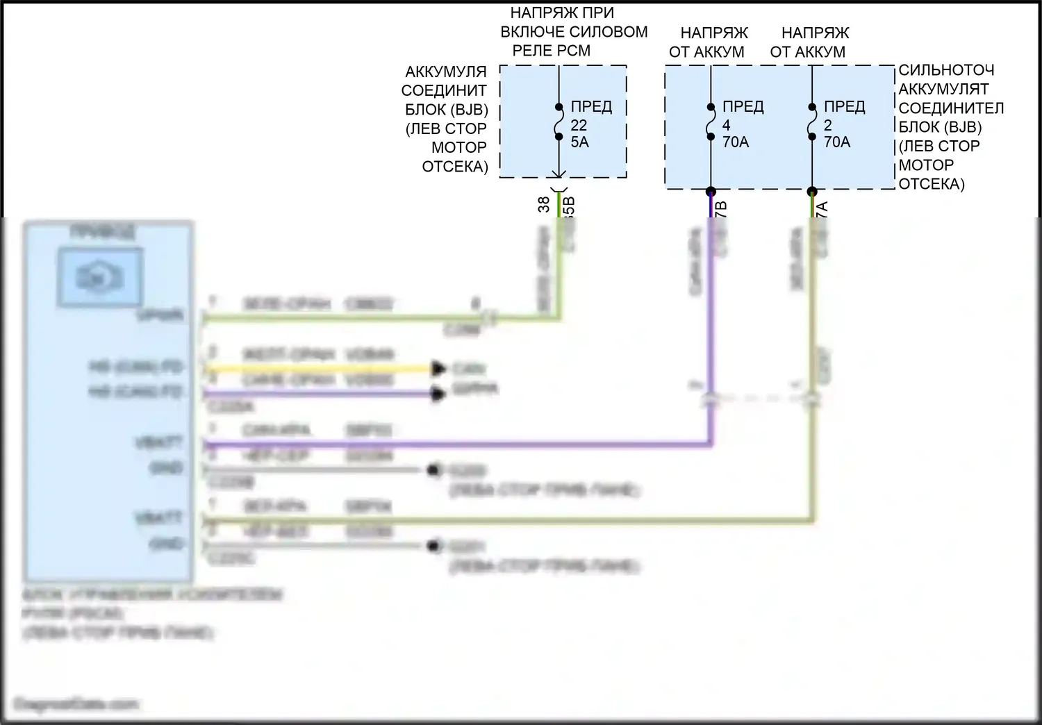 Mustang Mach-E Ford I (2020-2024): Электросхема электроусилителя руля 
