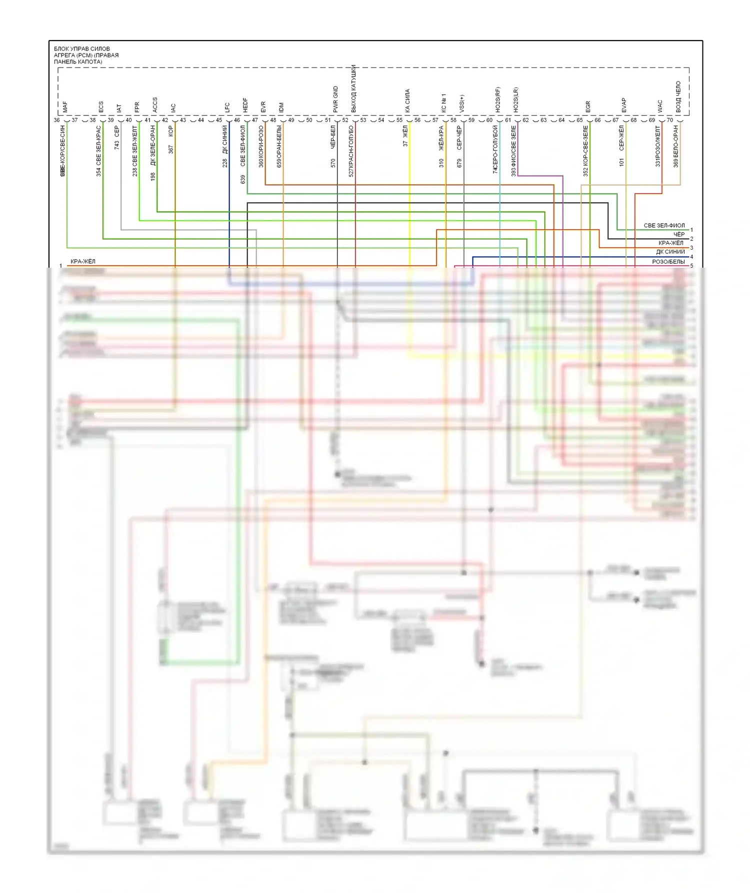 Mustang Ford IV (1993-1998): Электросхема двигателя 4.6l dohcs (2 из 5) 