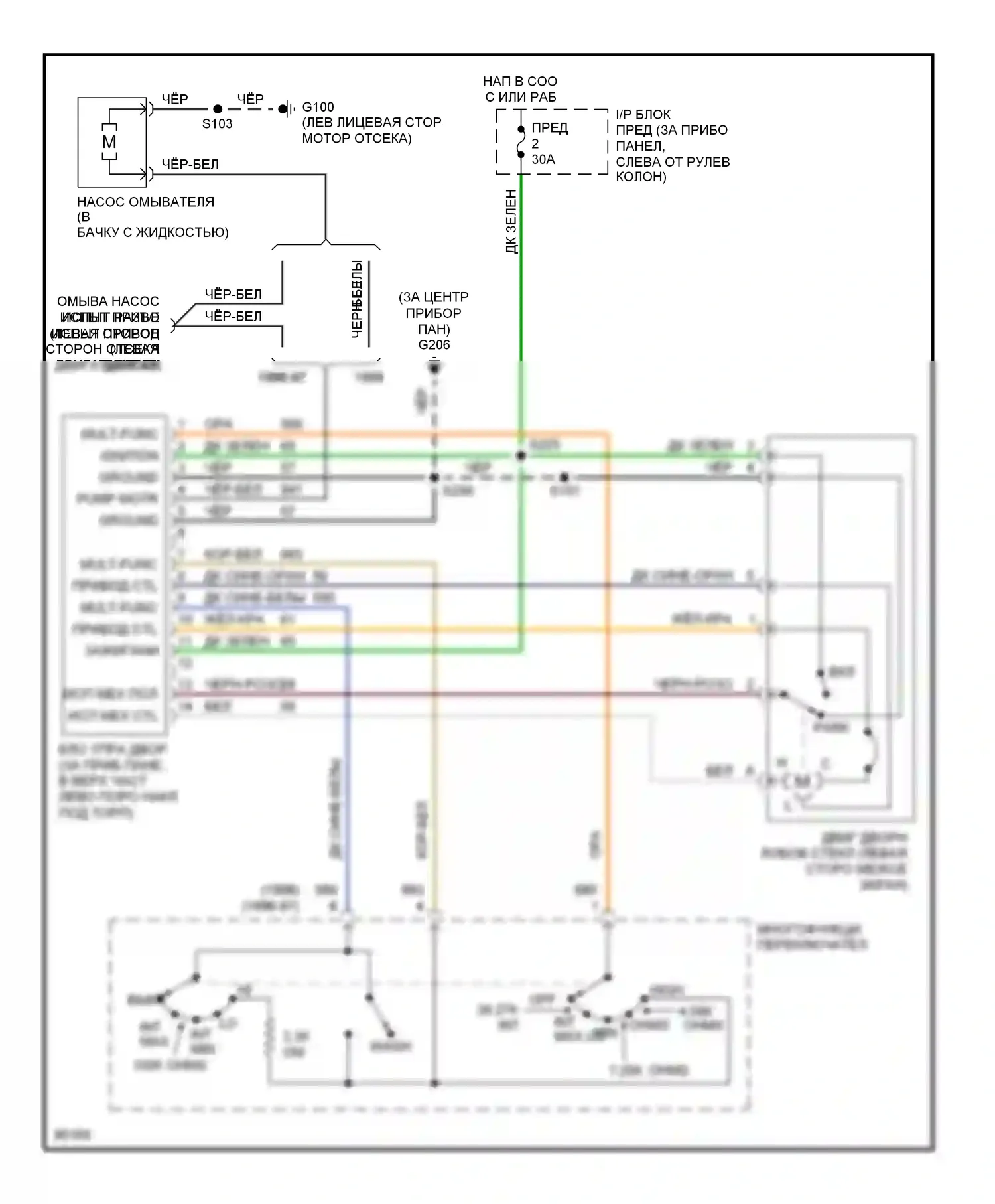 Mustang Ford IV (1993-1998): Дворники и омыватели электросхема 