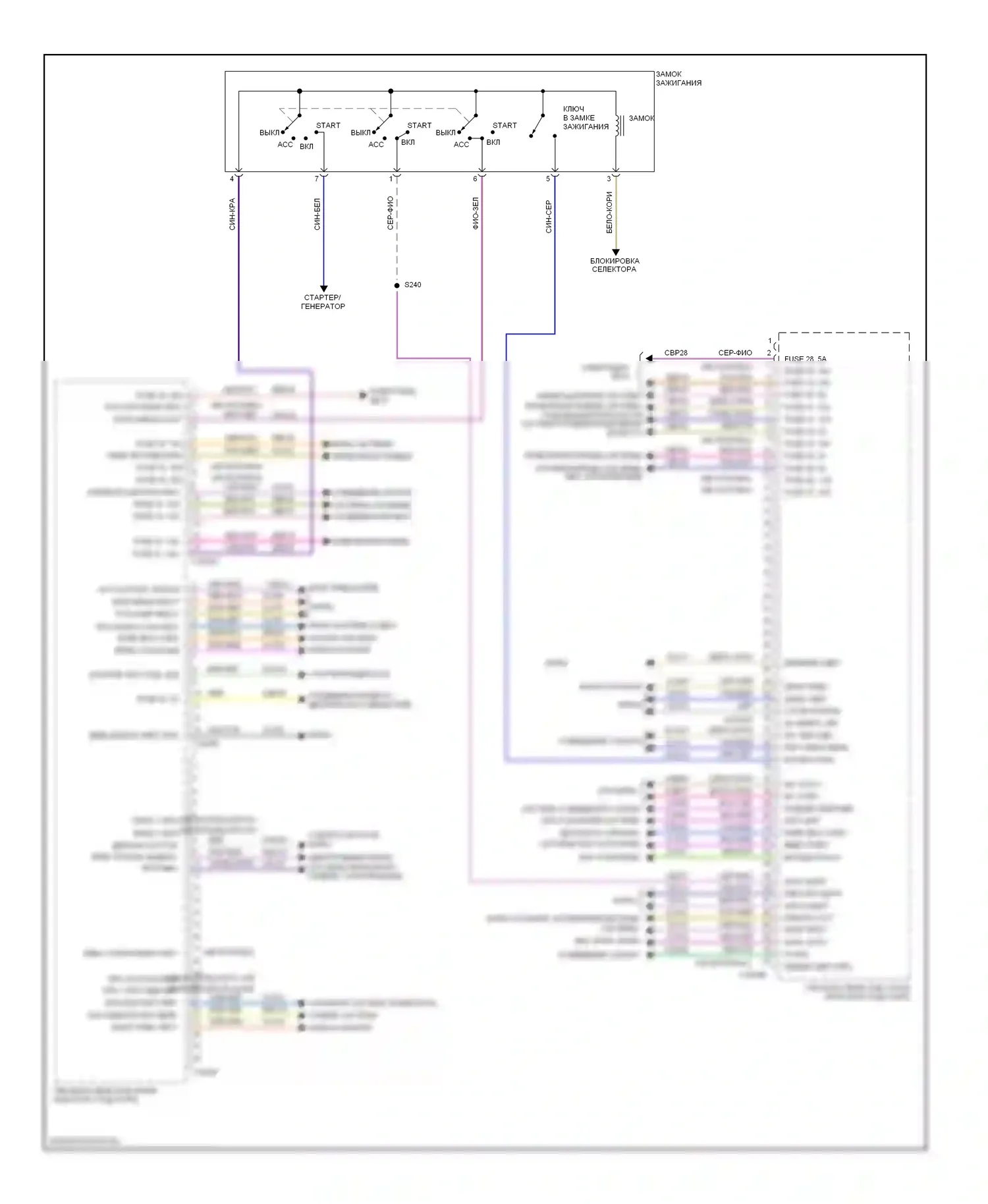 Mustang Ford V рестайлинг (2009-2014): Электросхема блоков управления кузовом (1 из 2) 