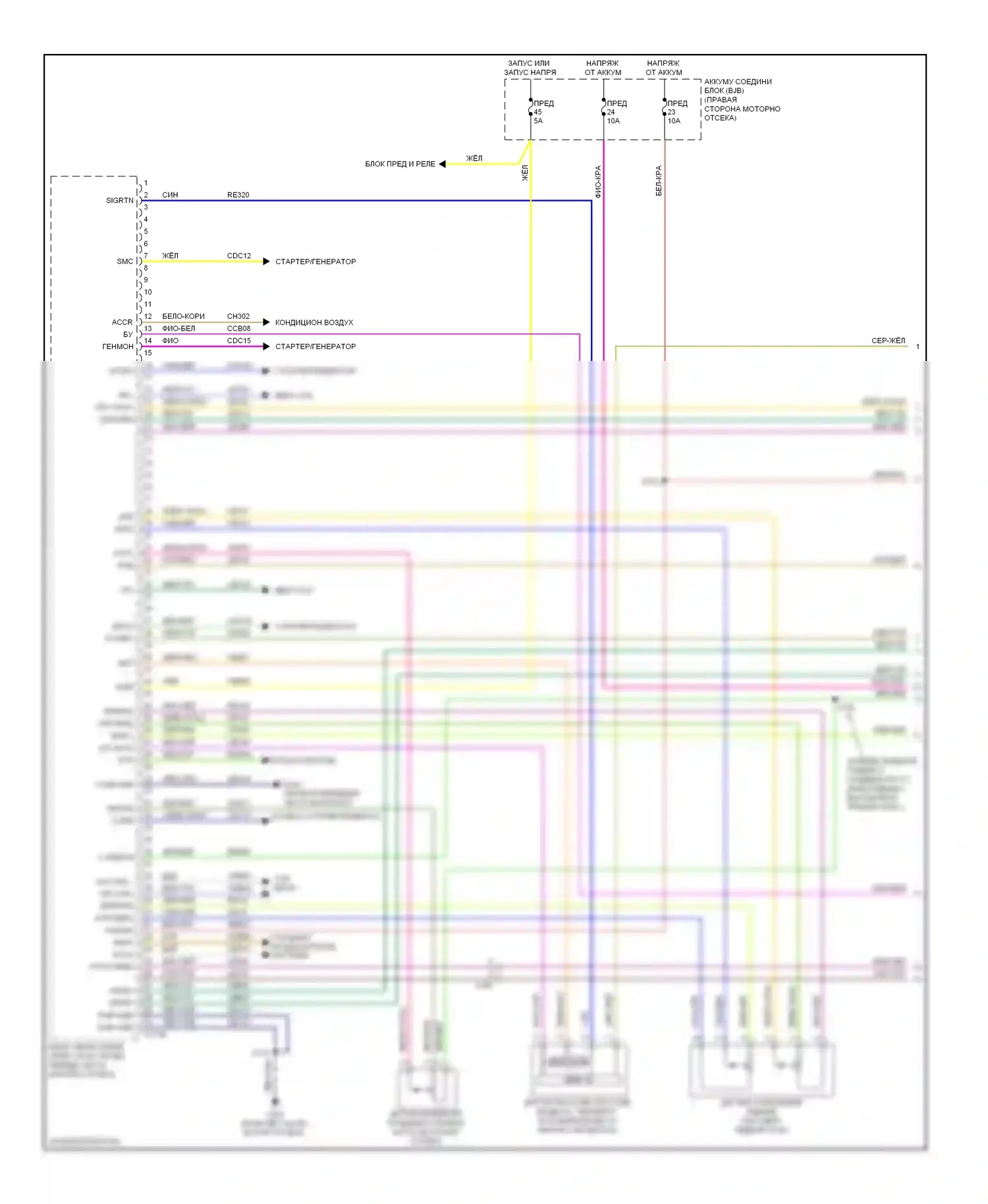 Mustang Ford V рестайлинг (2009-2014): Электросхема двигателя 5.0l (1 из 6) 