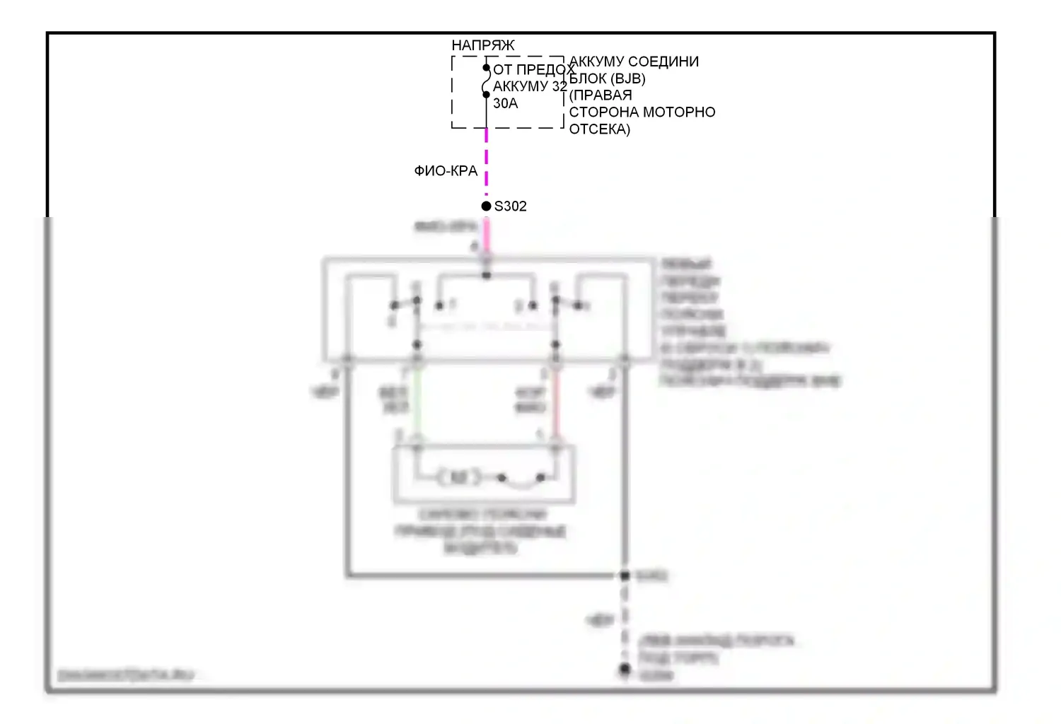 Mustang Ford V рестайлинг (2009-2014): Поясничная электросхема 