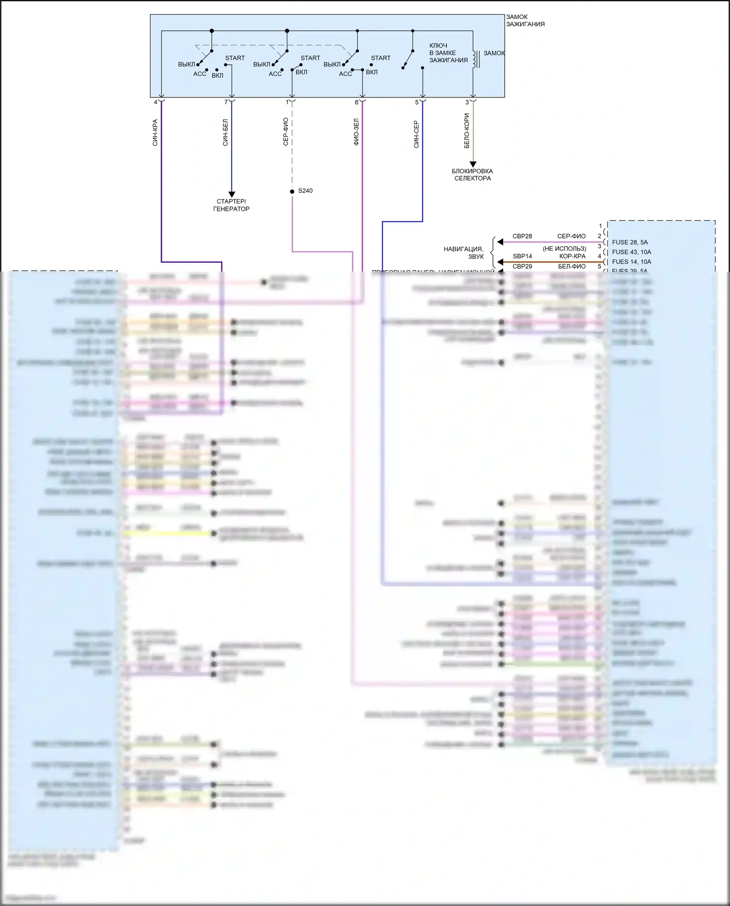 Mustang Ford V рестайлинг 2 (2012-2014): Принципиальная электросхема интеллектуального соединения (1 из 2) 