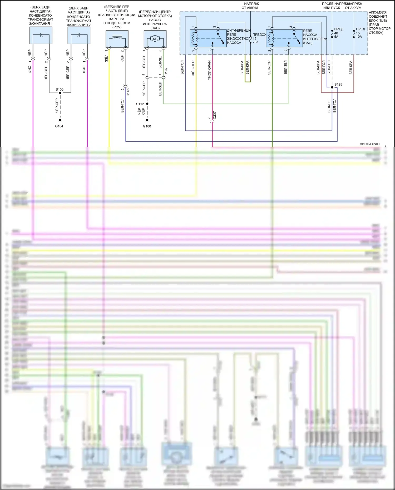 Mustang Ford V рестайлинг 2 (2012-2014): Электросхема двигателя 5.8л с наддувом (4 из 6) 