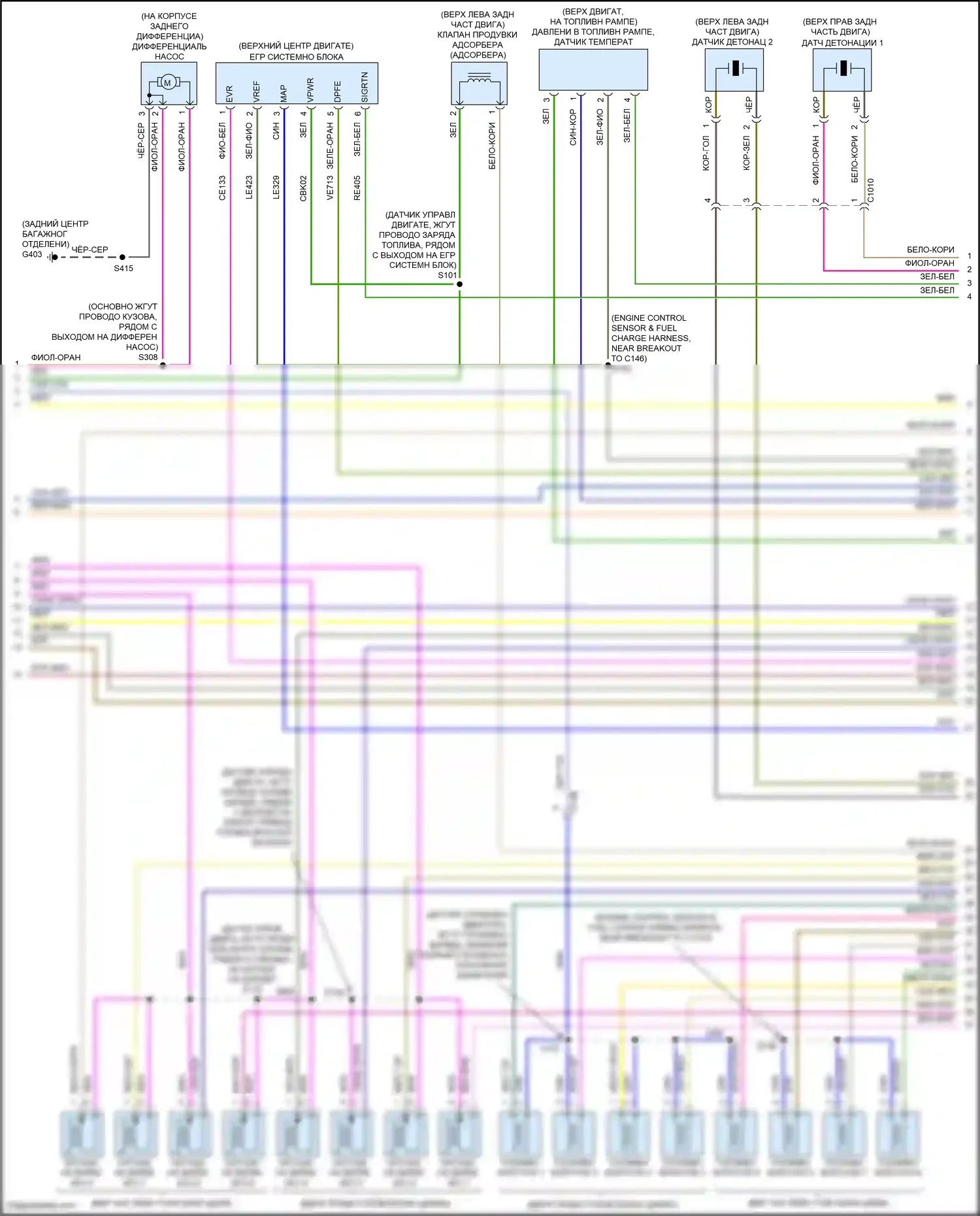 Mustang Ford V рестайлинг 2 (2012-2014): Электросхема двигателя 5.8л с наддувом (5 из 6) 