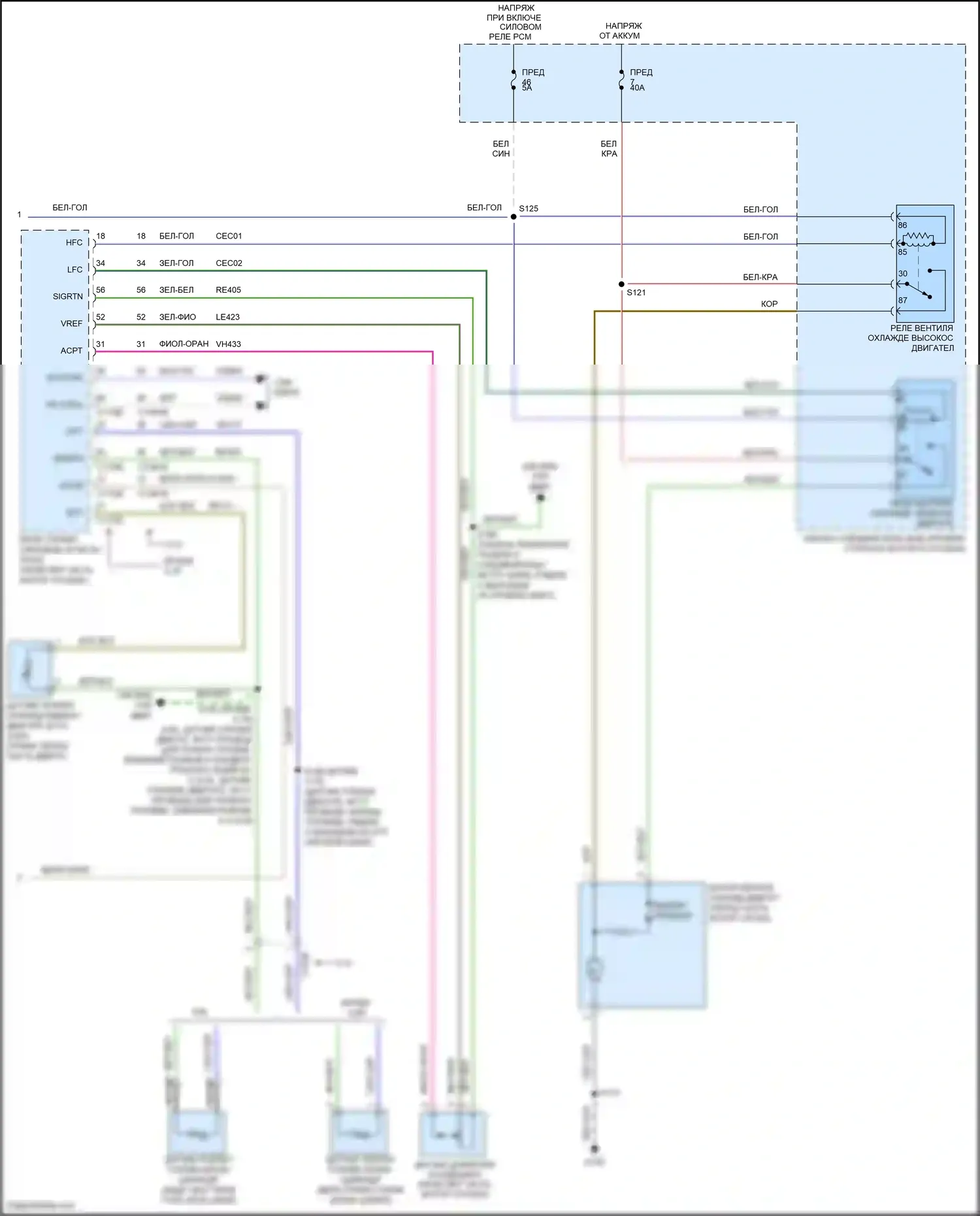 Mustang Ford V рестайлинг 2 (2012-2014): Электросхема ручного кондиционера (2 из 2) 