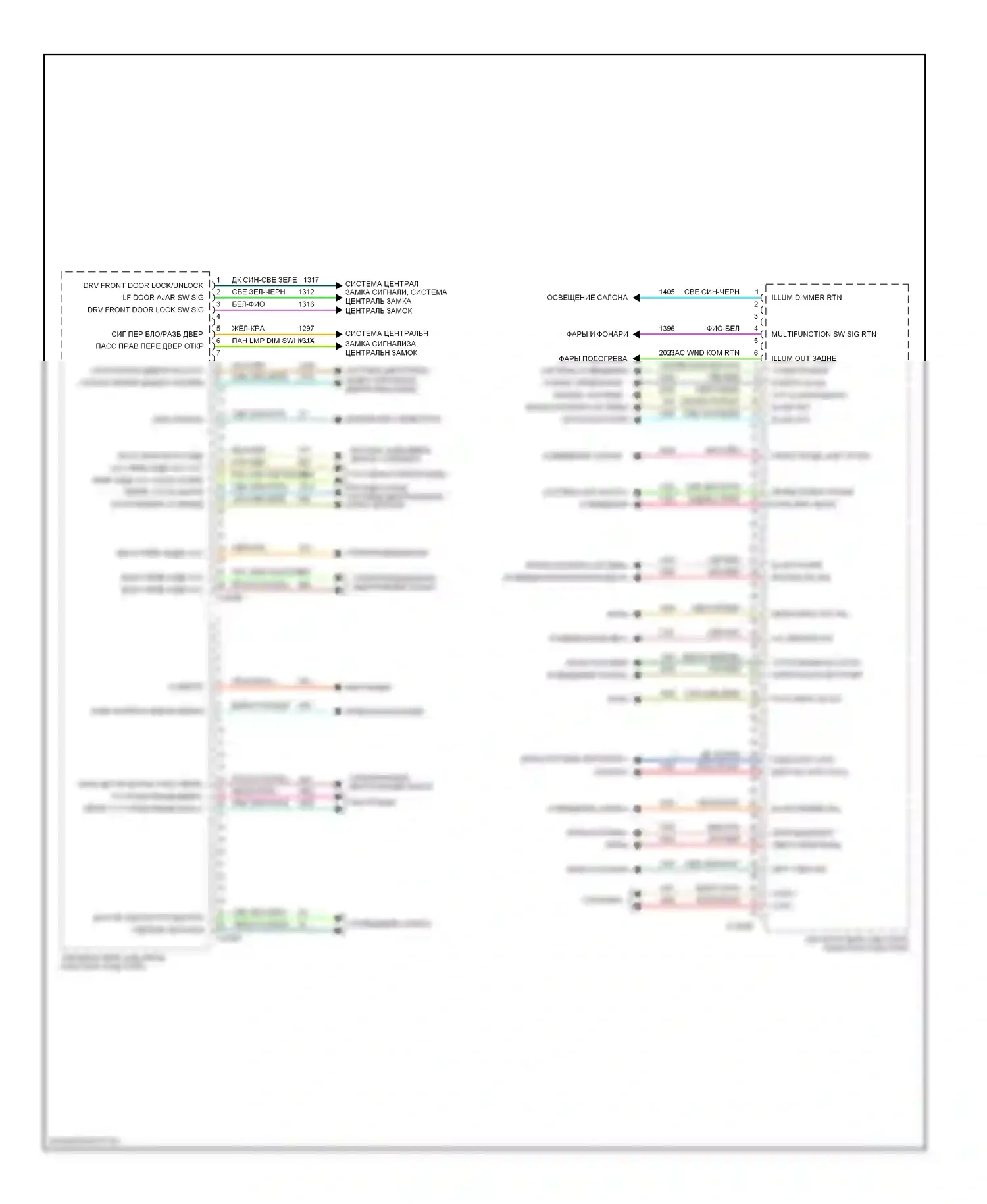 Mustang Ford V (2004-2009): Электросхема блоков управления кузовом (3 из 4) 