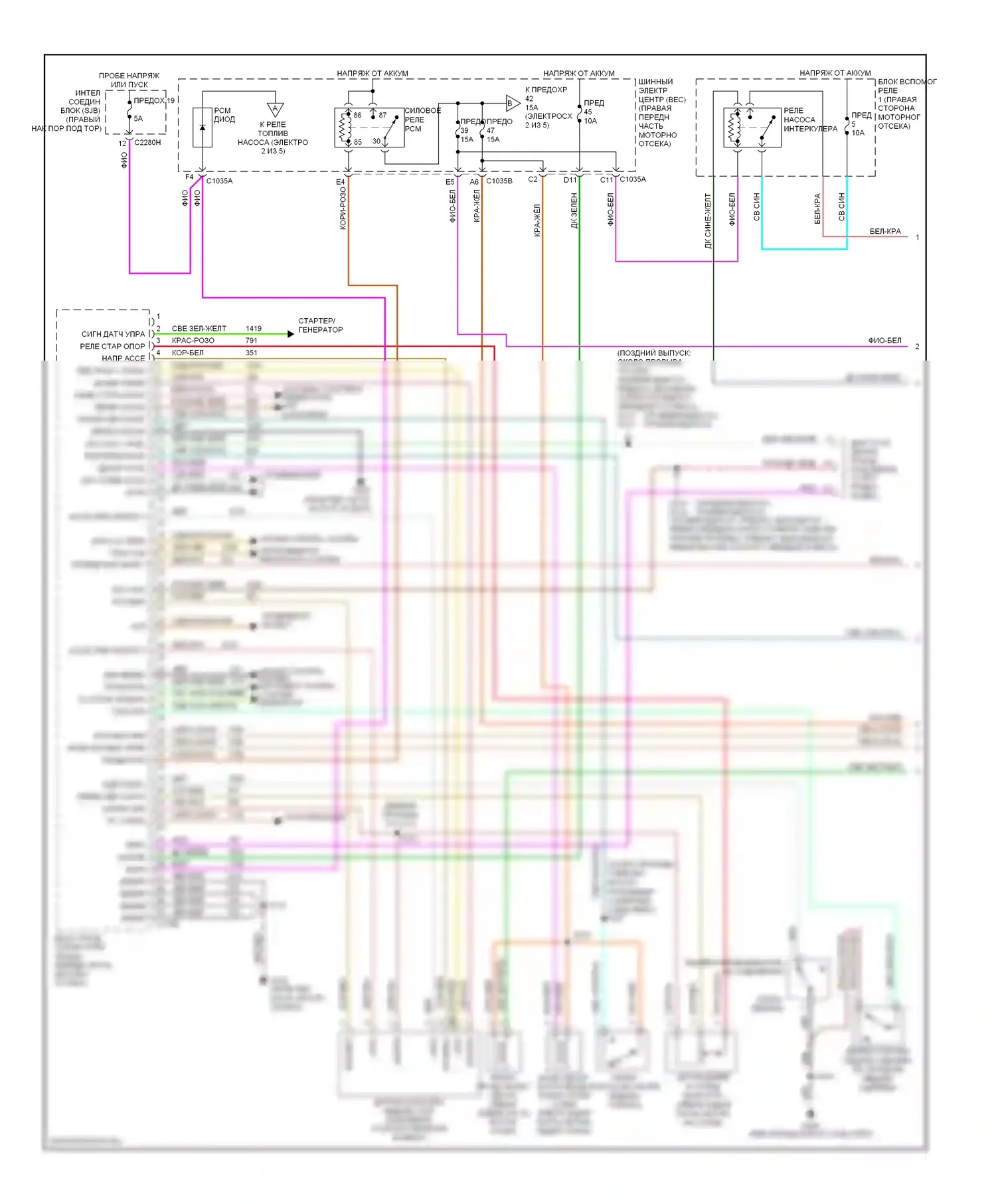 Mustang Ford V (2004-2009): Электросхема двигателя 5.4l с наддувом (1 из 5) 