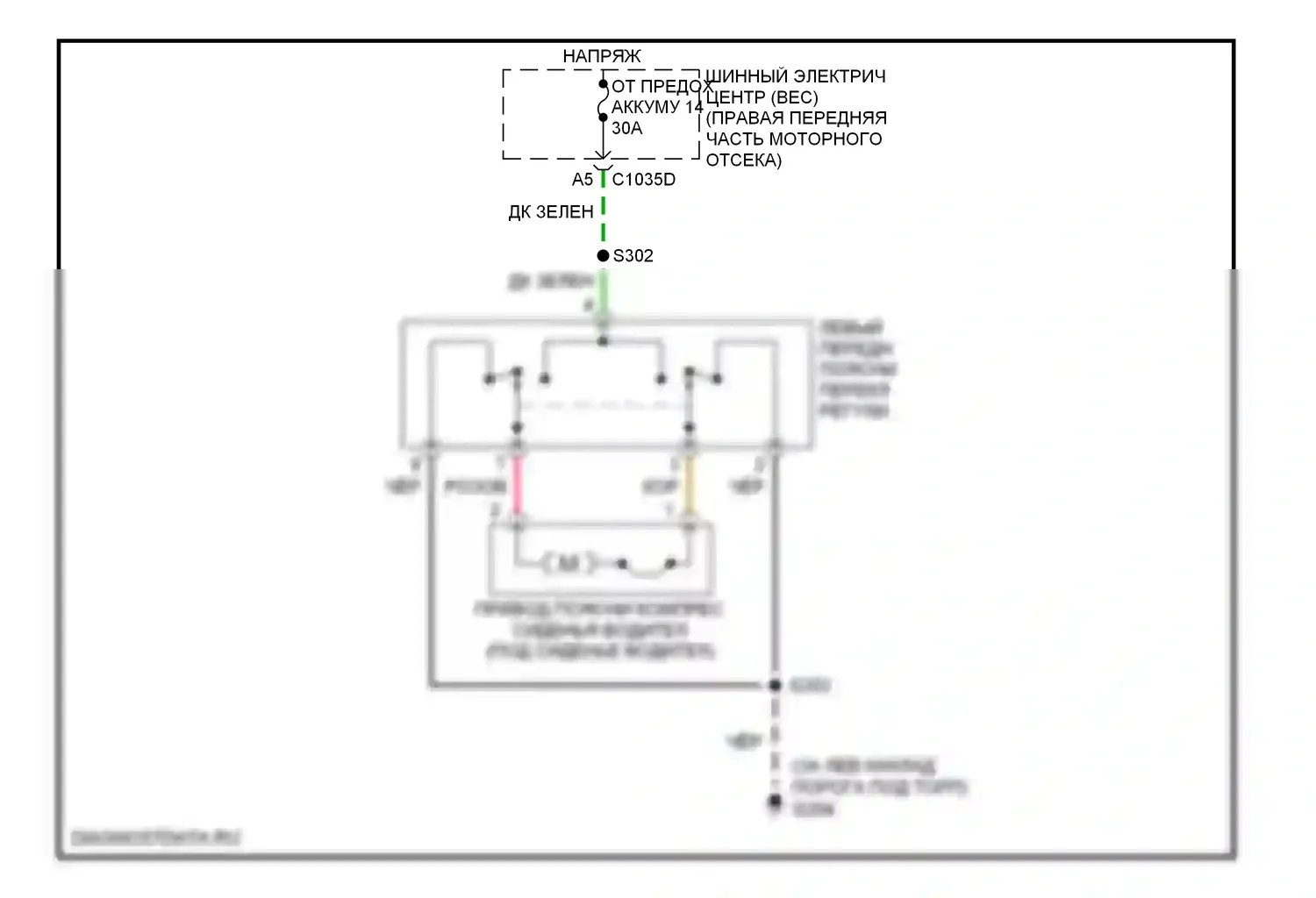 Mustang Ford V (2004-2009): Поясничная электросхема 