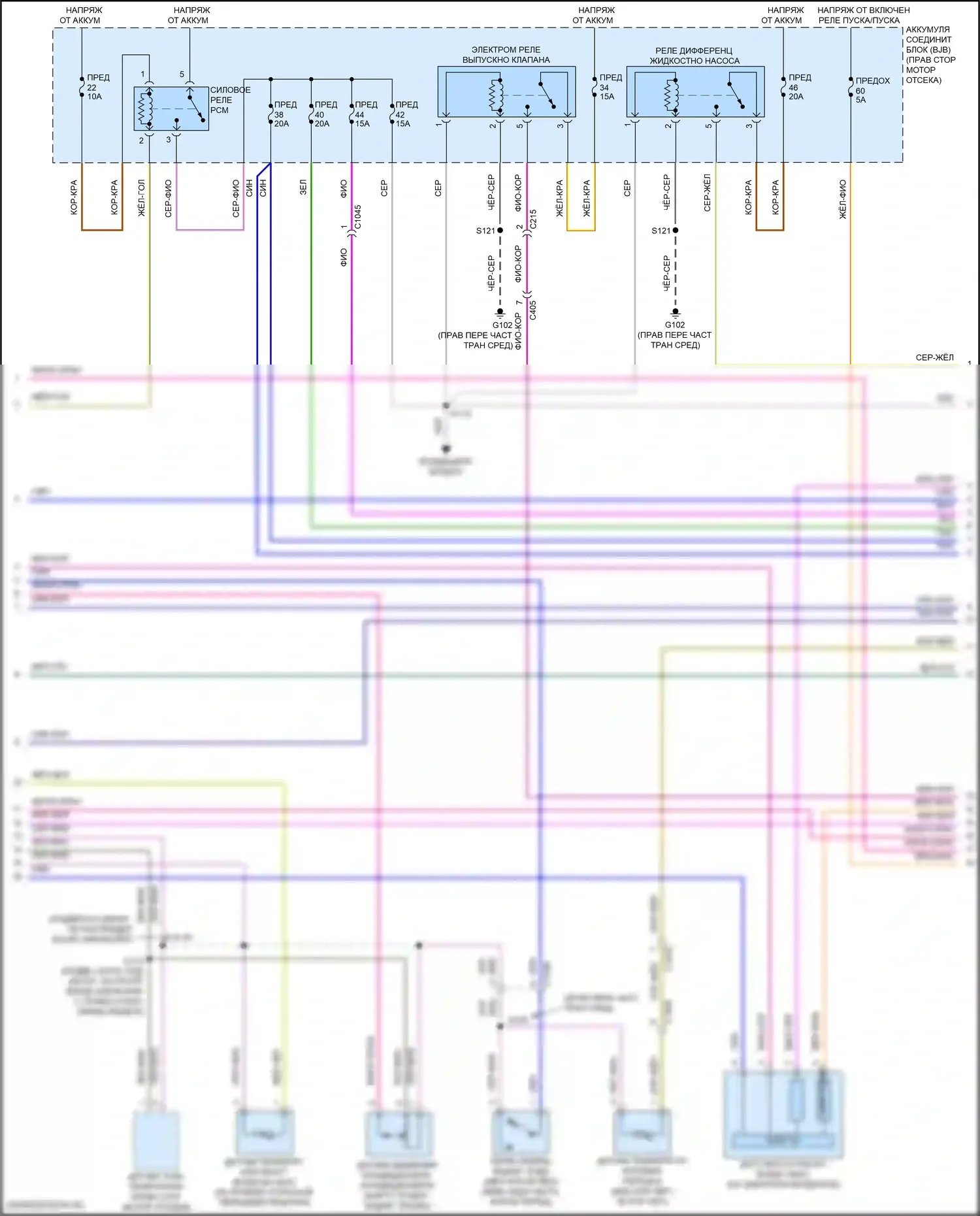 Mustang Ford VI рестайлинг (2017-2023): Электросхема двигателя 5.2l (3 из 7) 