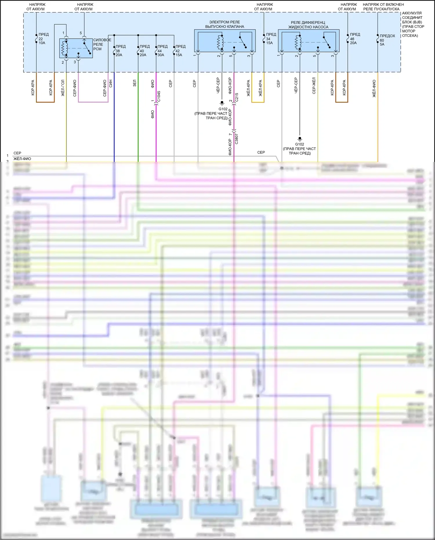Mustang Ford VI рестайлинг (2017-2023): Электросхема двигателя 5.2l с наддувом (3 из 7) 