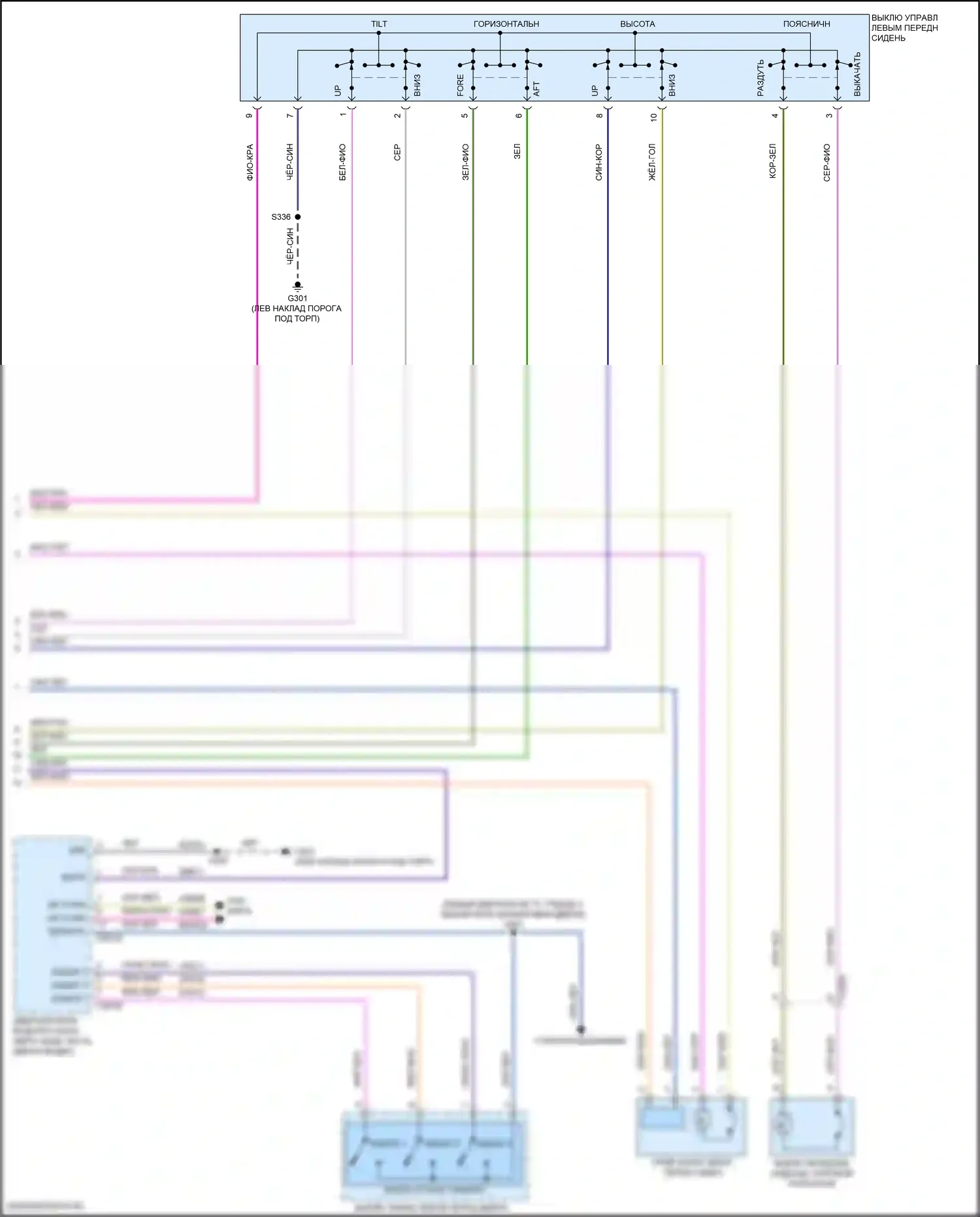 Mustang Ford VI рестайлинг (2017-2023): Электросхема сиденья памяти водителя (2 из 2) 