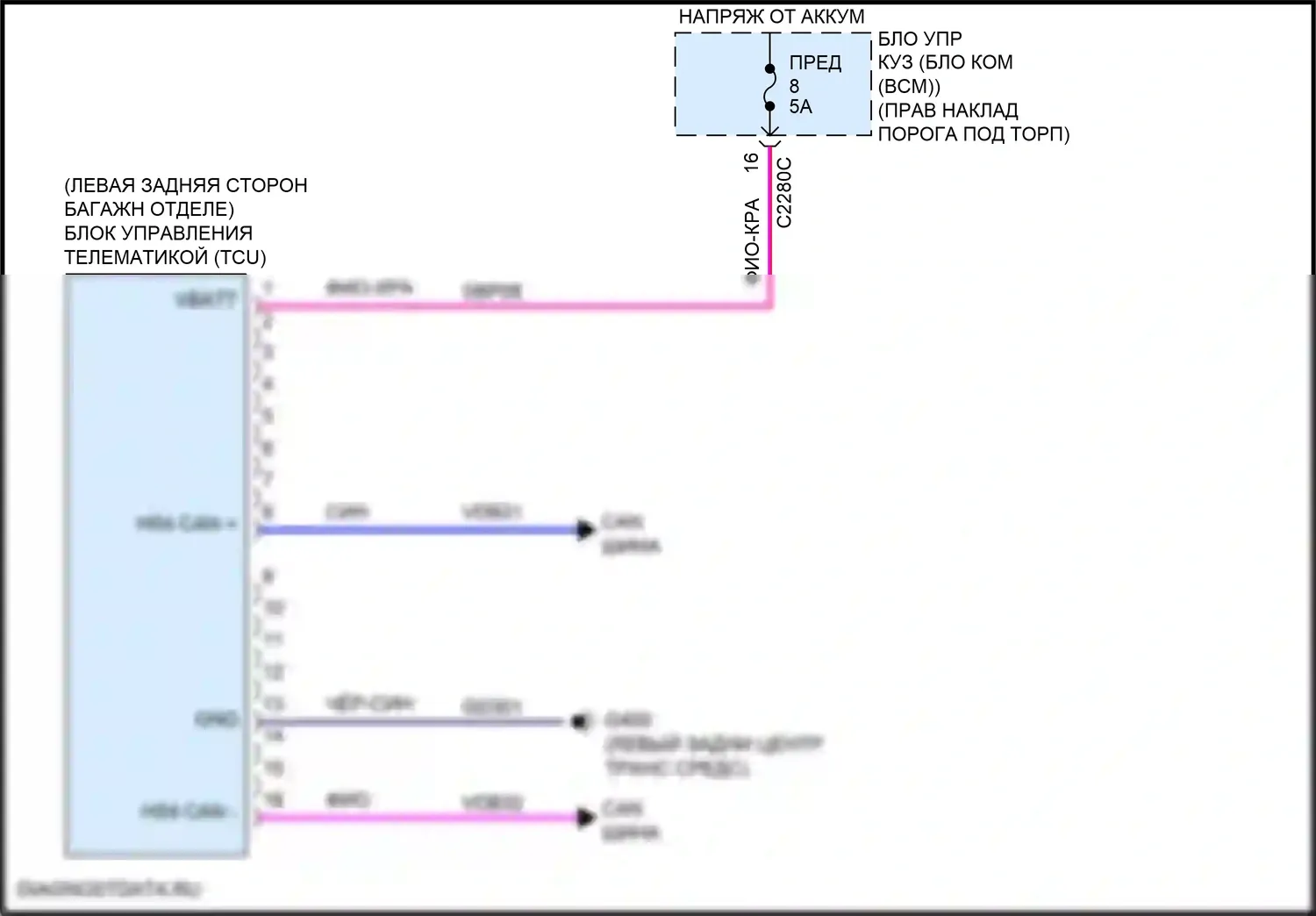 Mustang Ford VI рестайлинг (2017-2023): Электросхема начальника бригады 