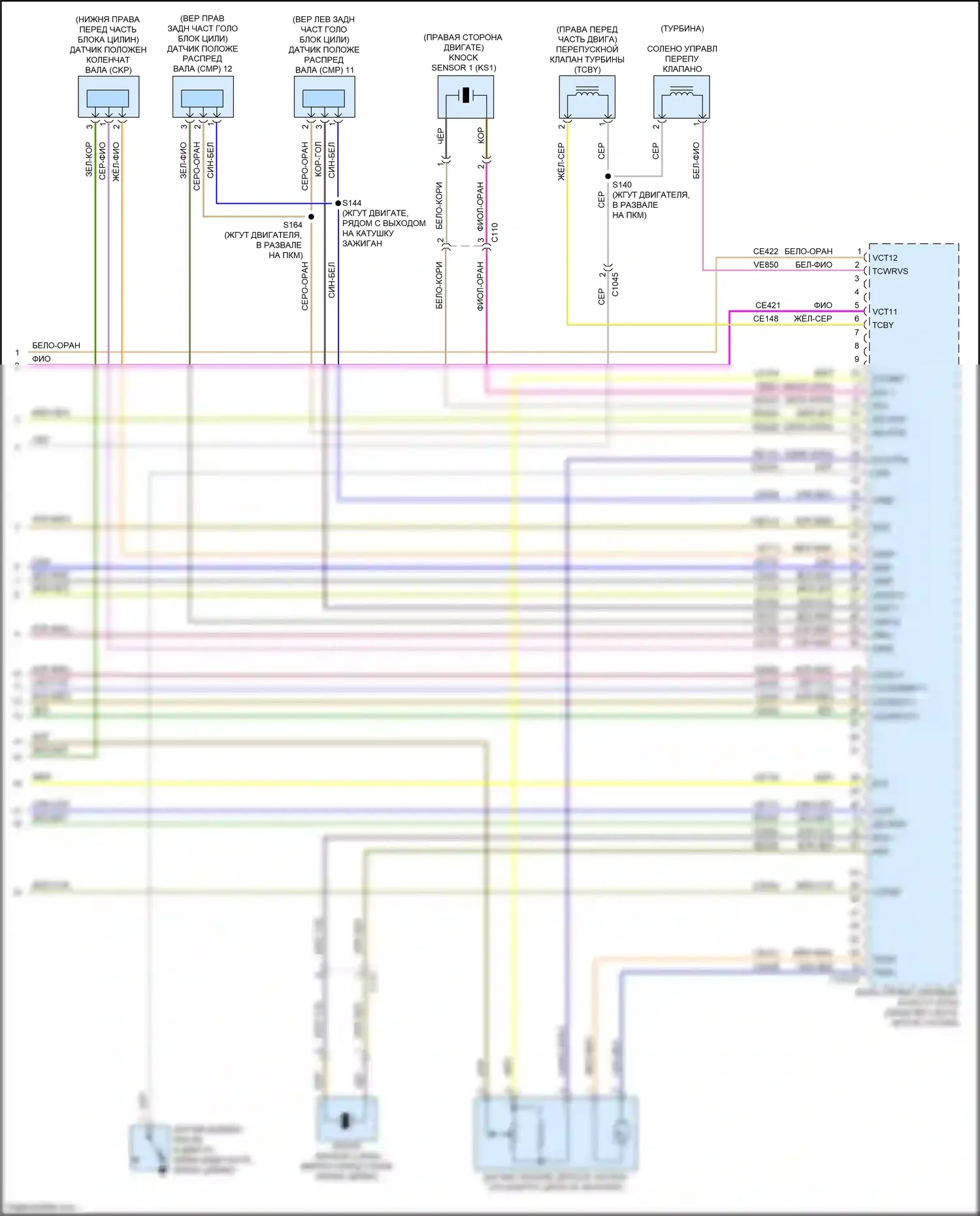 Mustang Ford VII (2022-2024): Электросхема двигателя 2.3л турбо (8 из 8) 