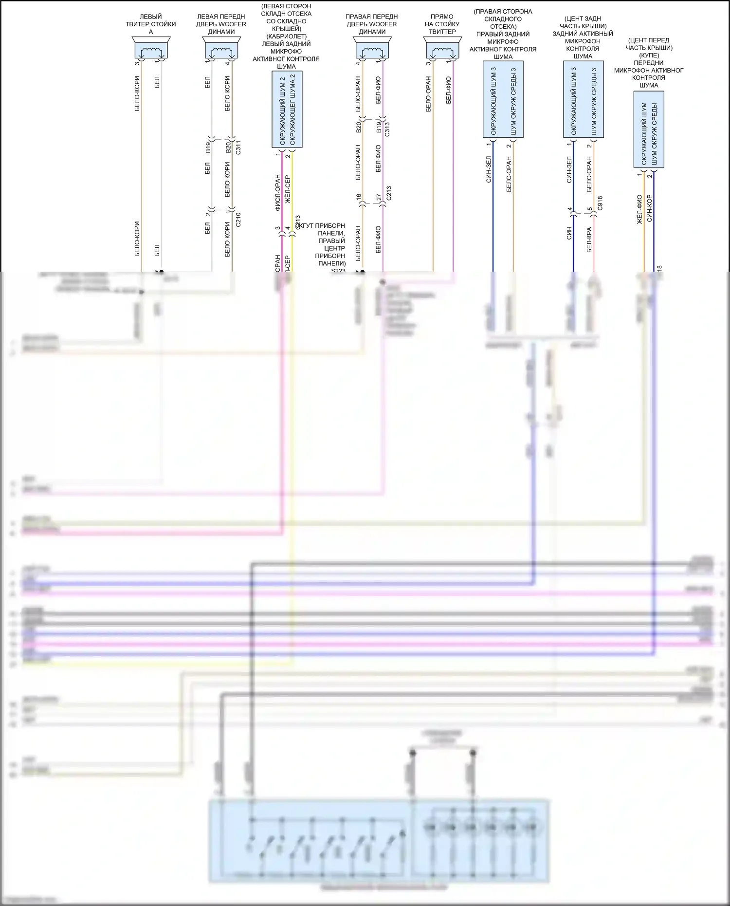 Mustang Ford VII (2022-2024): Электросхема навигации, 6 динамиков (2 из 5) 