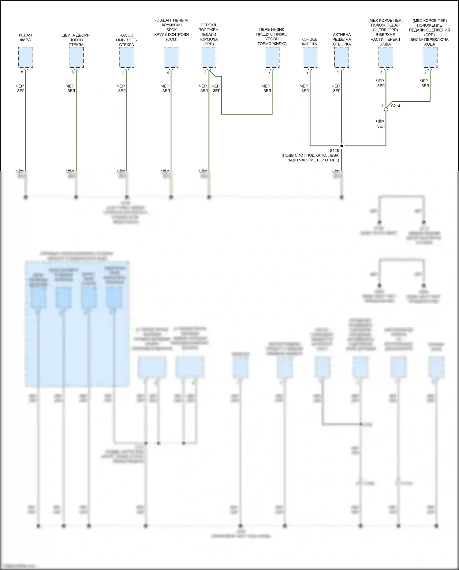 Mustang Ford VII (2022-2024): Электросхема точек подключения масс (4 из 4) 