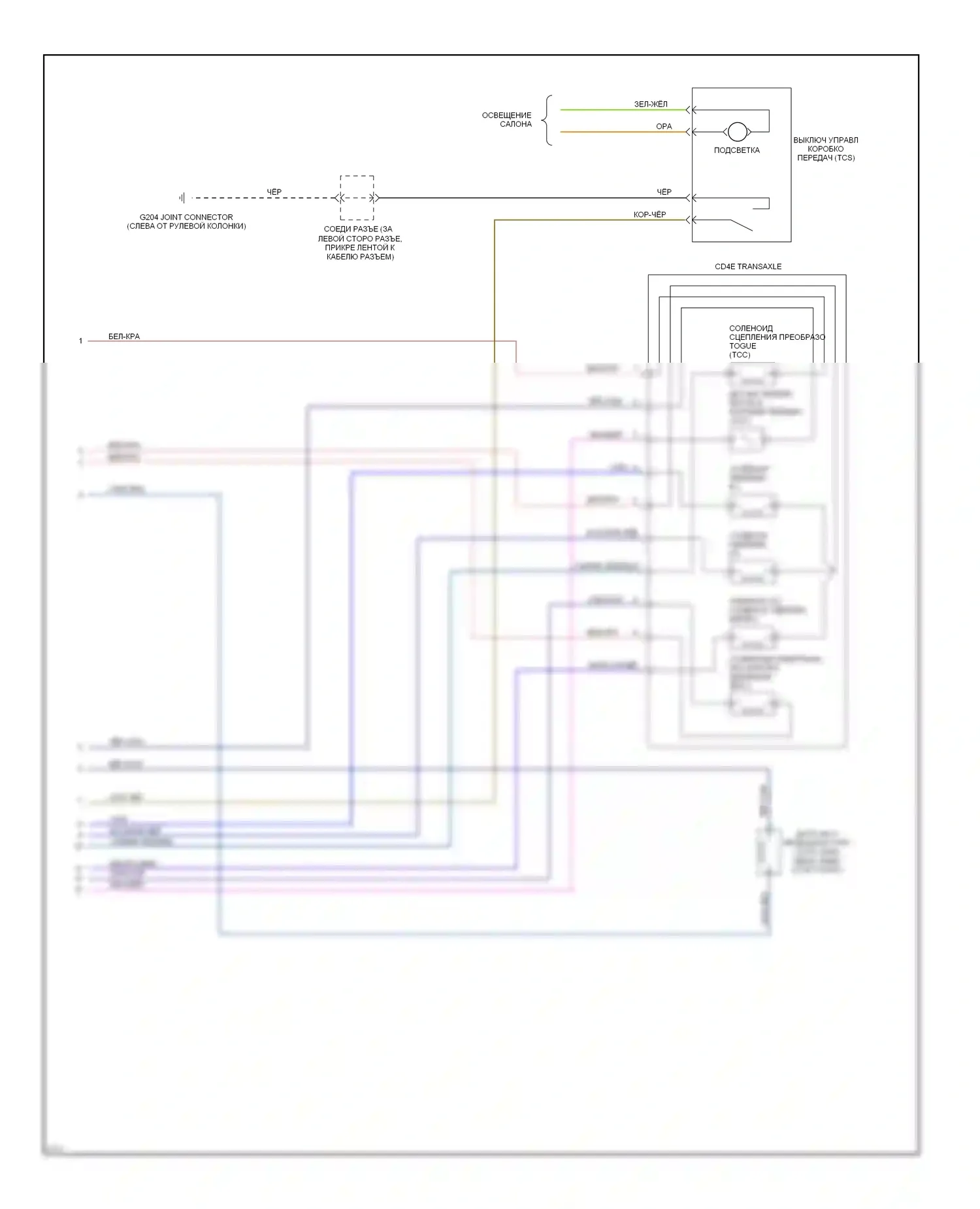 Probe Ford II (1992-1997): Электросхема двигателя 2.0ls, автоматическая коробка передач (3 из 3) 