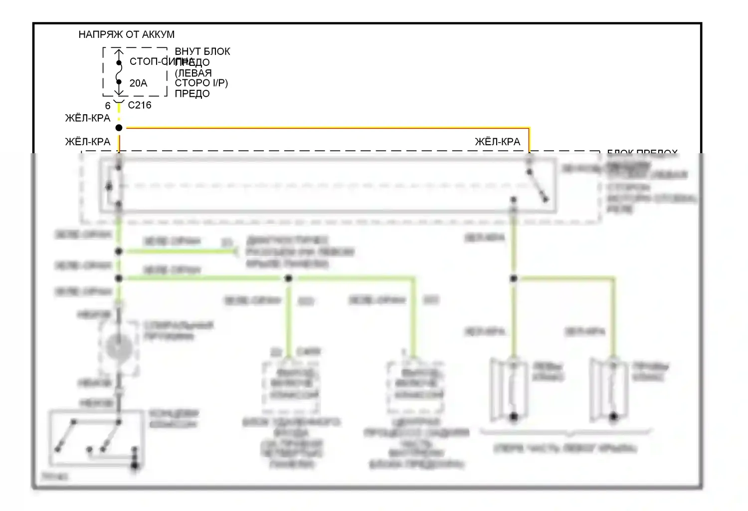 Probe Ford II (1992-1997): Электросхема клаксона 