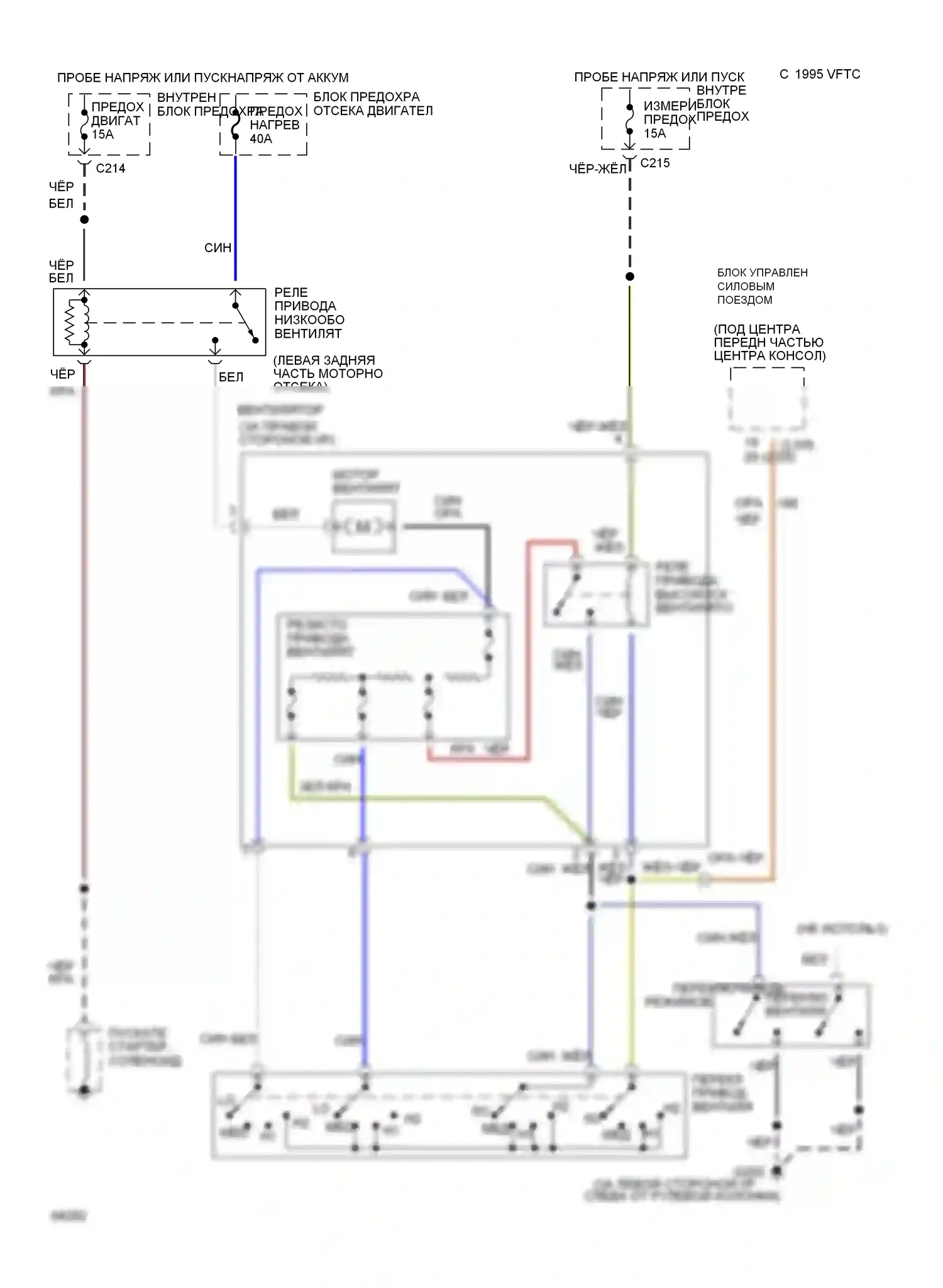 Probe Ford II (1992-1997): Электросхема нагревателя 