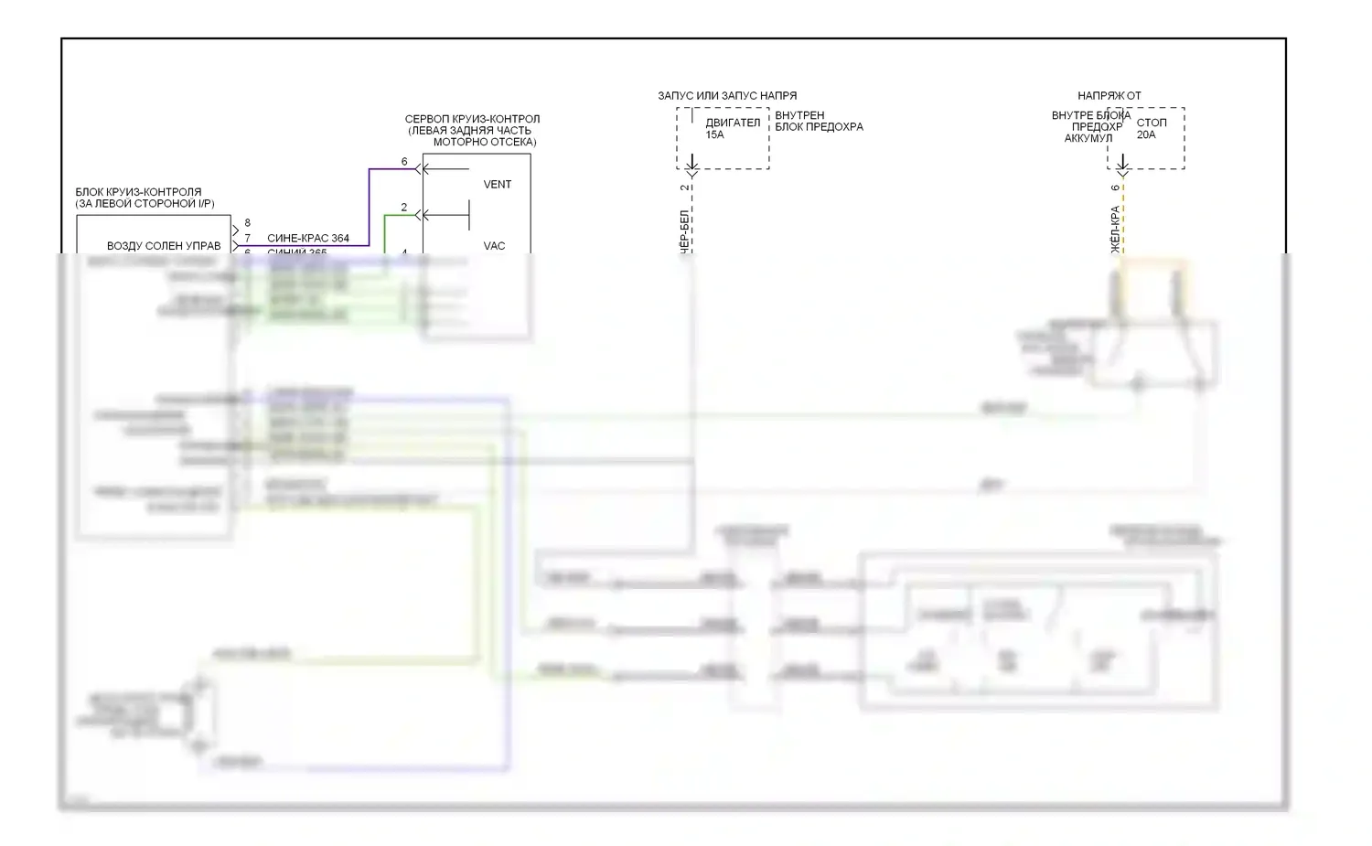 Probe Ford II (1992-1997): 2,0л, электросхема круиз-контроля, механическая коробка передач 