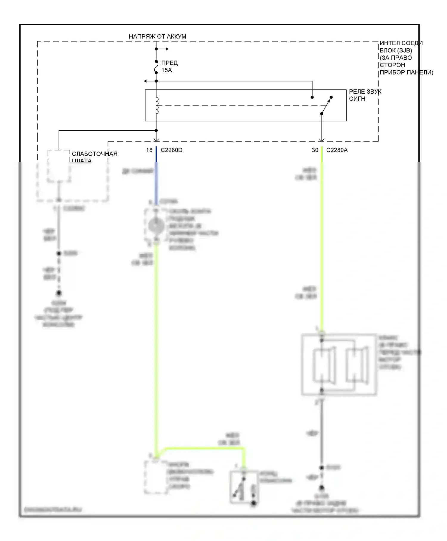 Ranger Ford I (1998-2006): Электросхема клаксона 