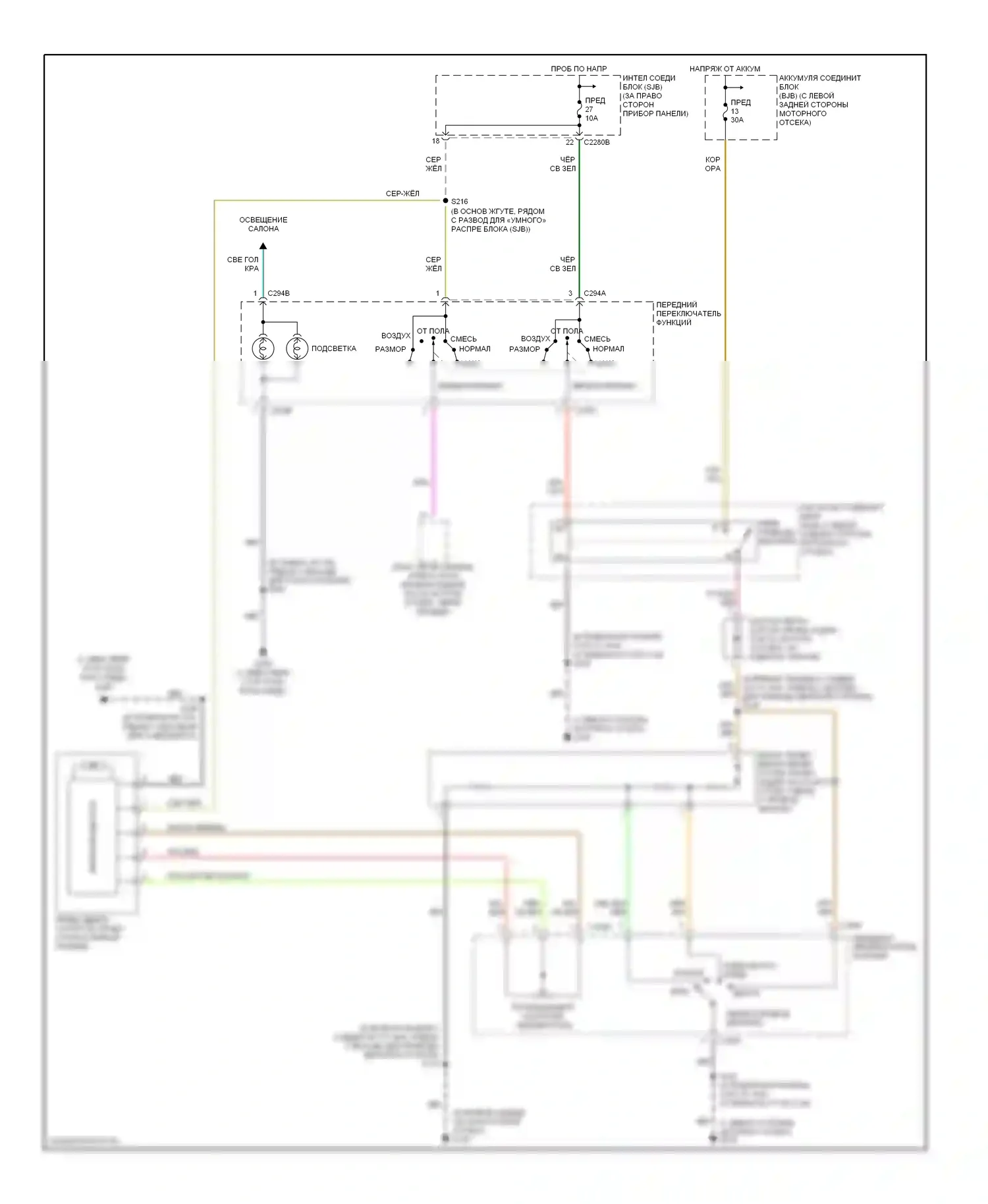 Ranger Ford I (1998-2006): Электросхема нагревателя 