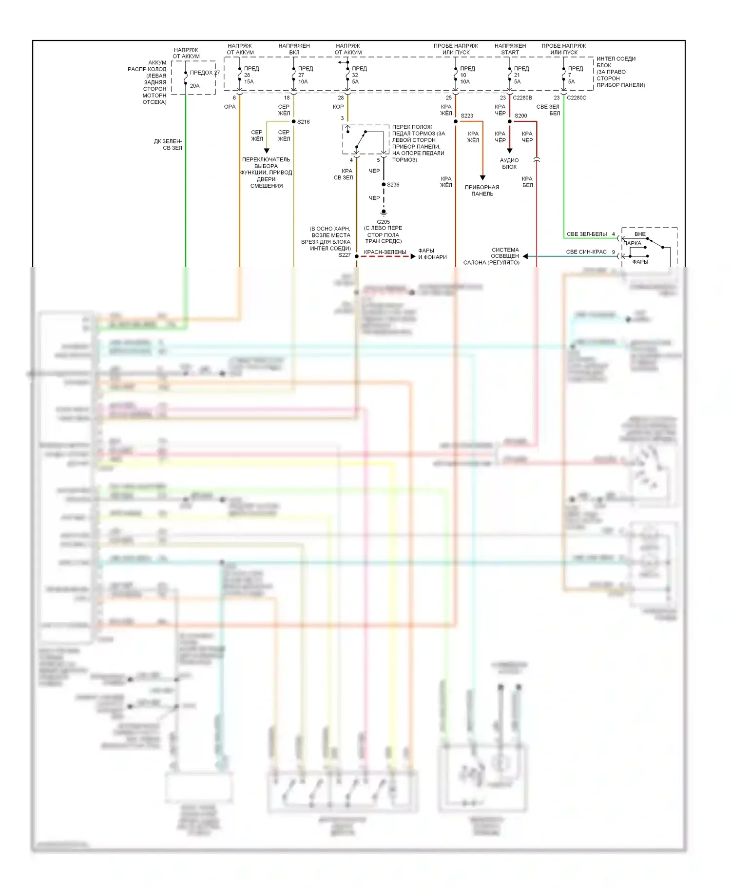 Ranger Ford I (1998-2006): Электросхема 4wd 