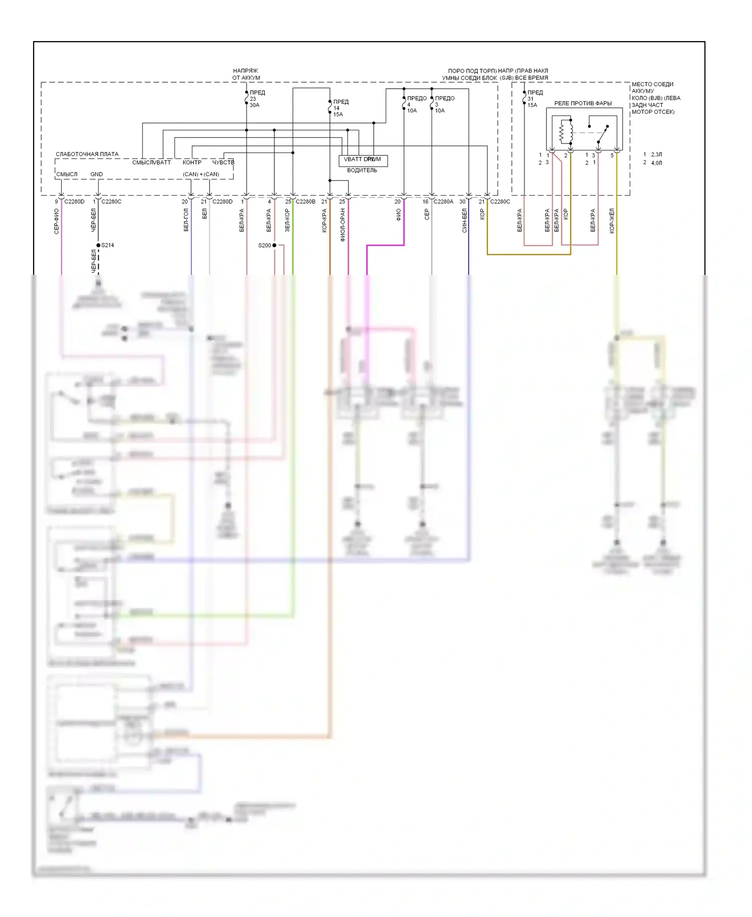 Ranger Ford II рестайлинг (2009-2011): Электросхема фар, с дрелью 