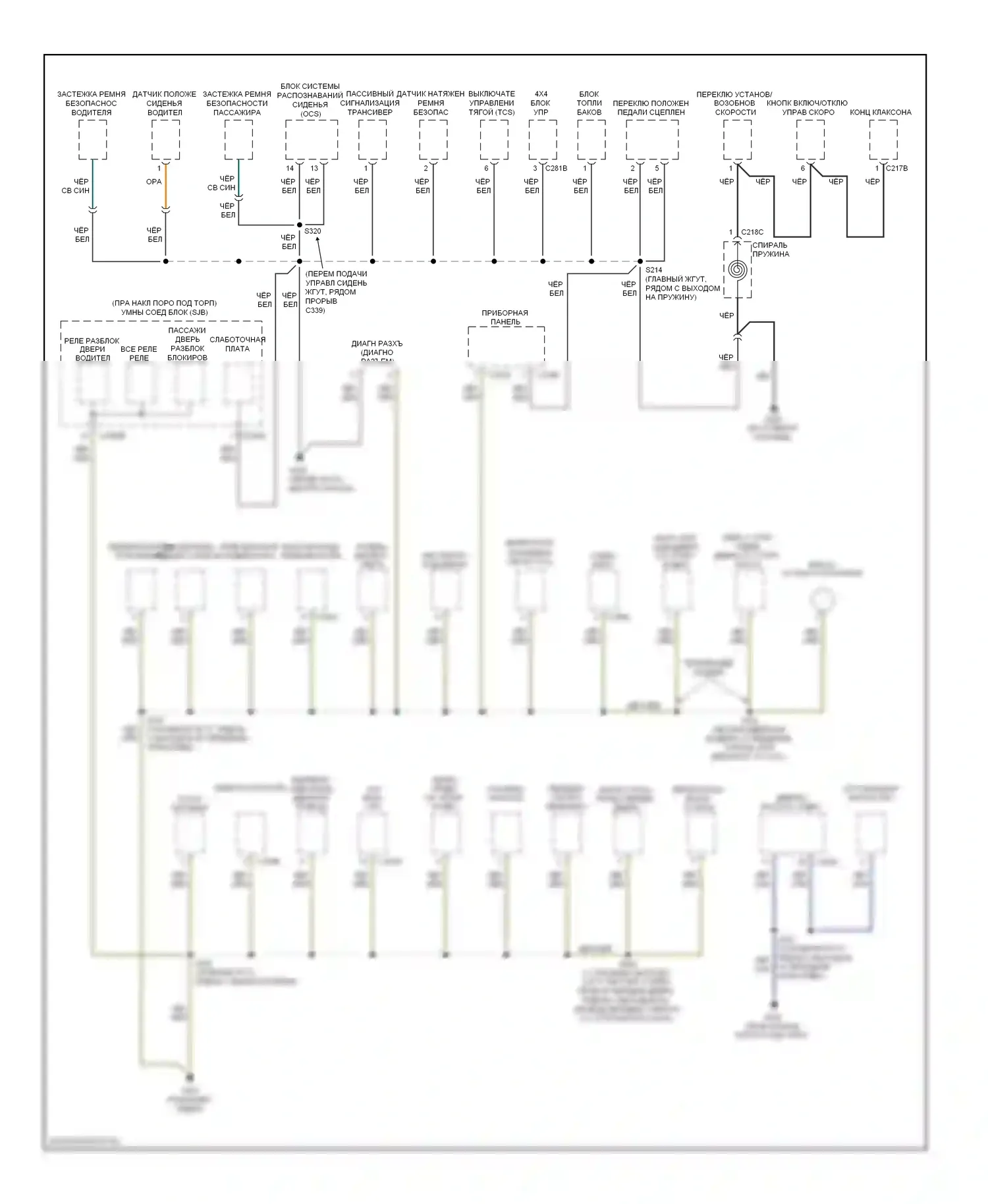 Ranger Ford II рестайлинг (2009-2011): Электросхема разводки массы (2 из 2) 