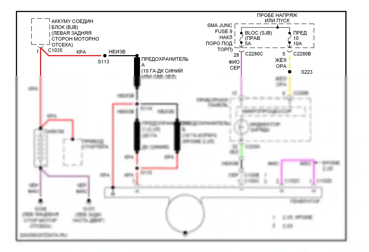 Ranger Ford II (2006-2009): Электросхема генератора 