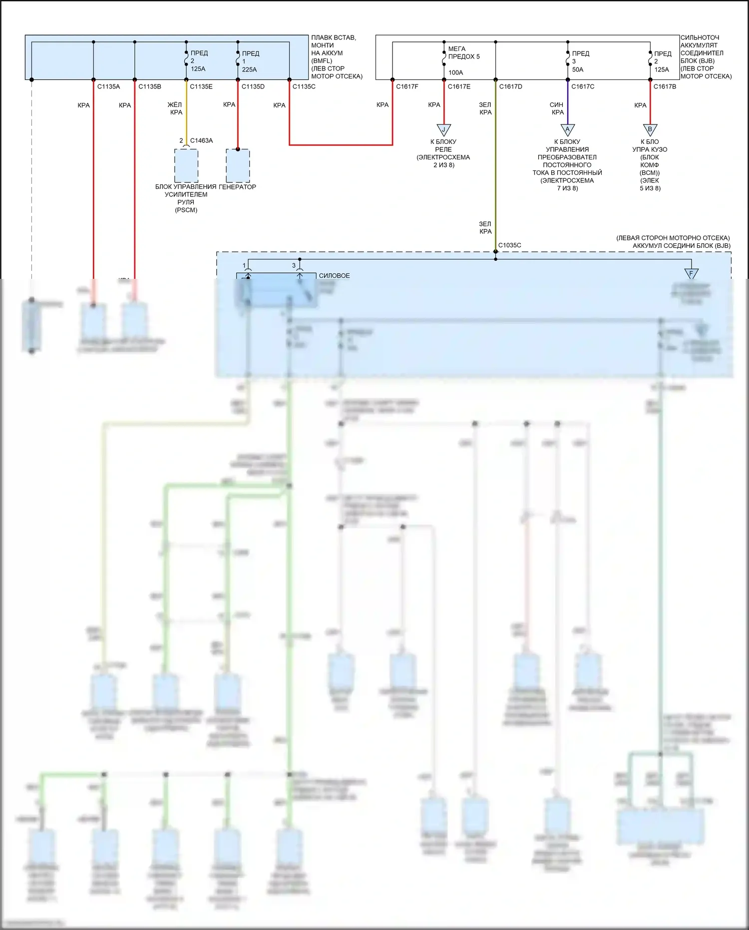 Ranger Ford T6.2 (2022-2024): Электросхема блока предохранителей реле (1 из 8) 