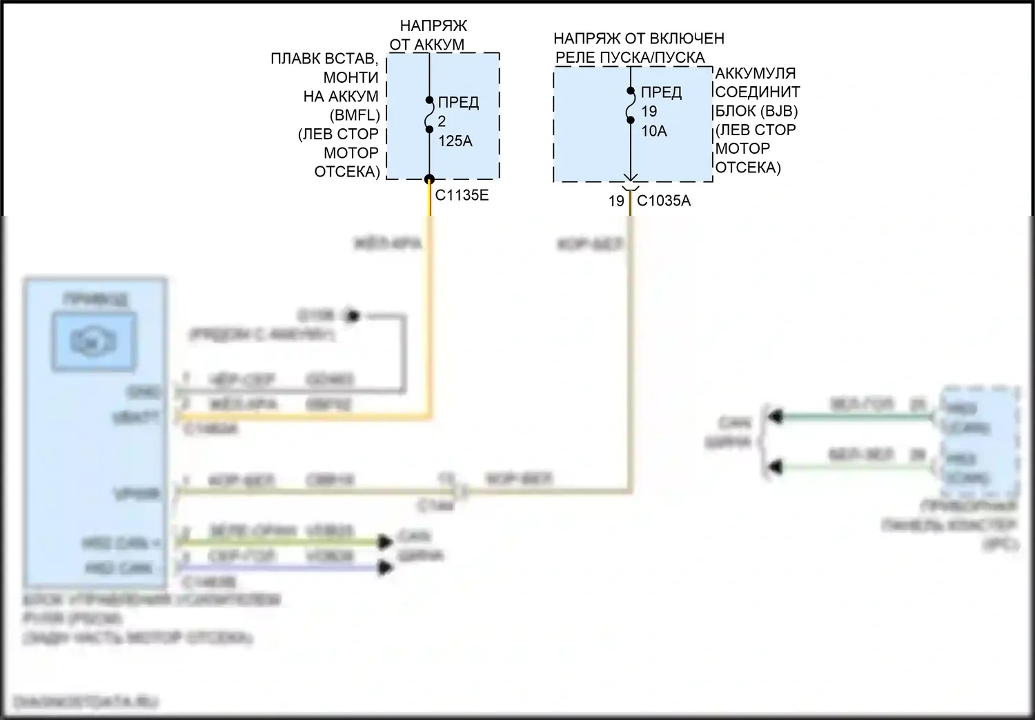 Ranger Ford T6.2 (2022-2024): Электросхема электроусилителя руля 