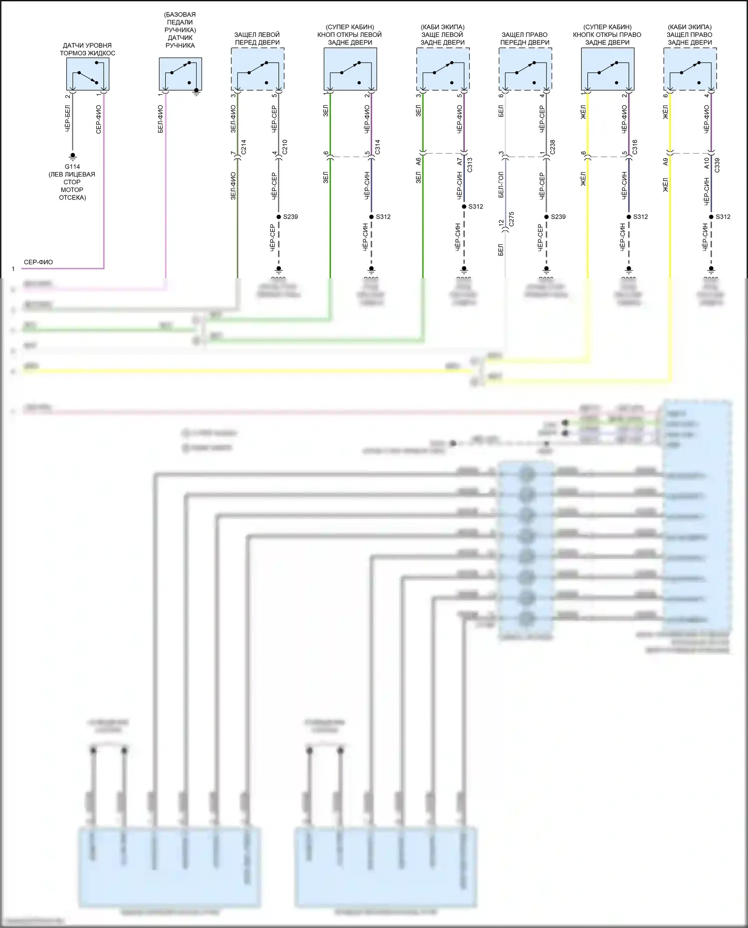 Ranger Ford T6.2 (2022-2024): Электросхема приборной панели (2 из 2) 