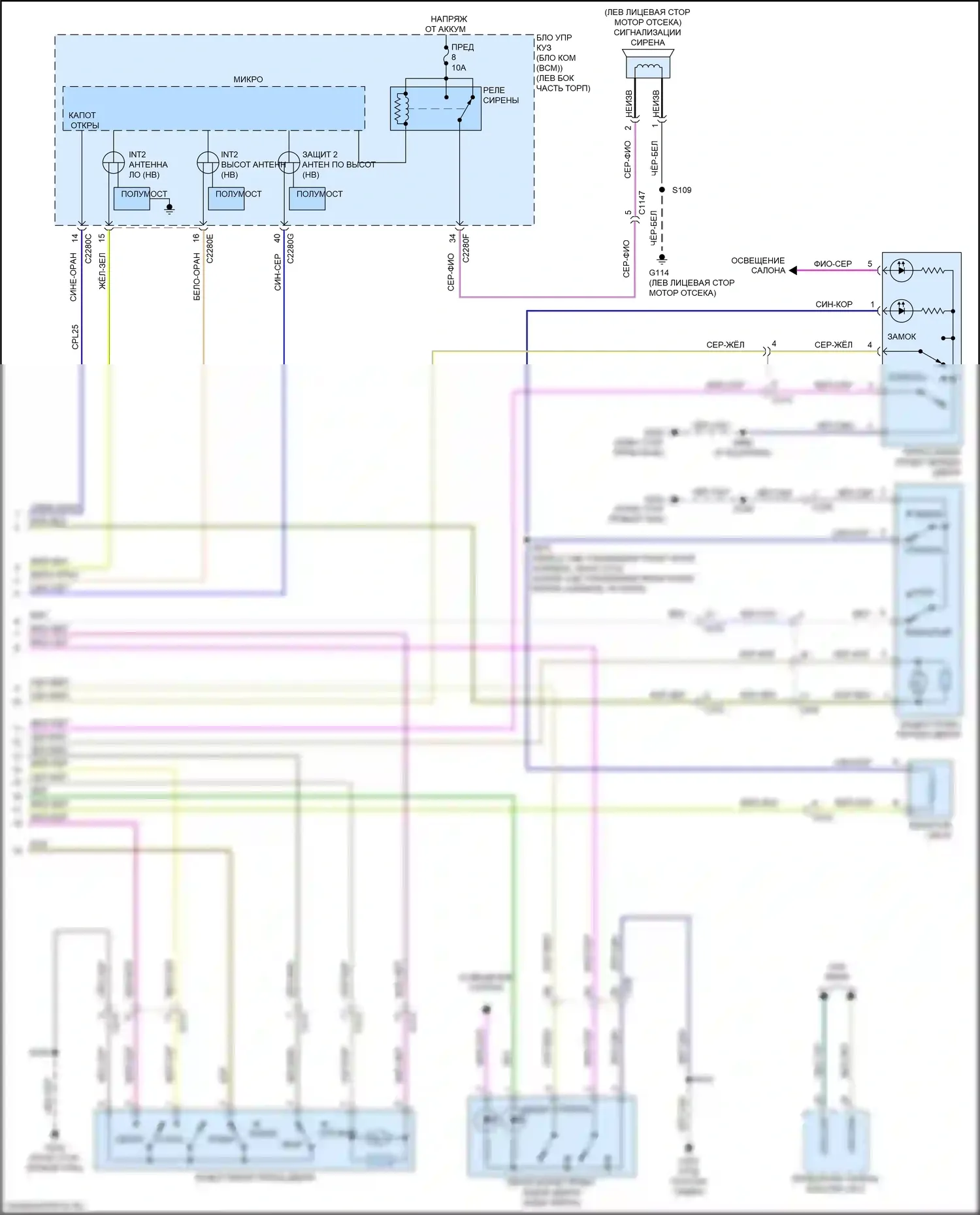 Ranger Ford T6.2 (2022-2024): Электросхема центрального замка (4 из 4) 