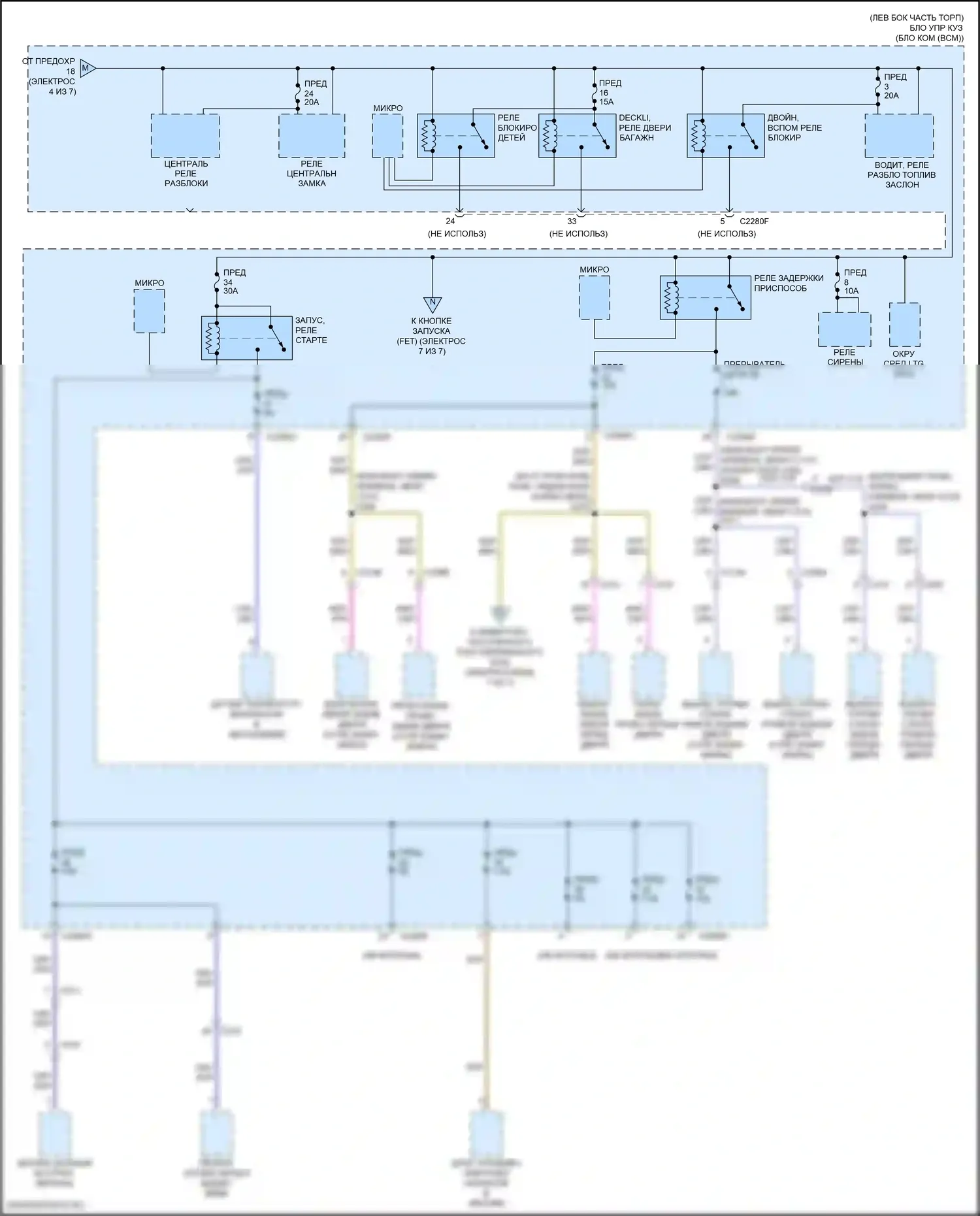 Ranger Ford T6 рестайлинг 2 (2019-2022): Электросхема блока предохранителей реле (5 из 7) 