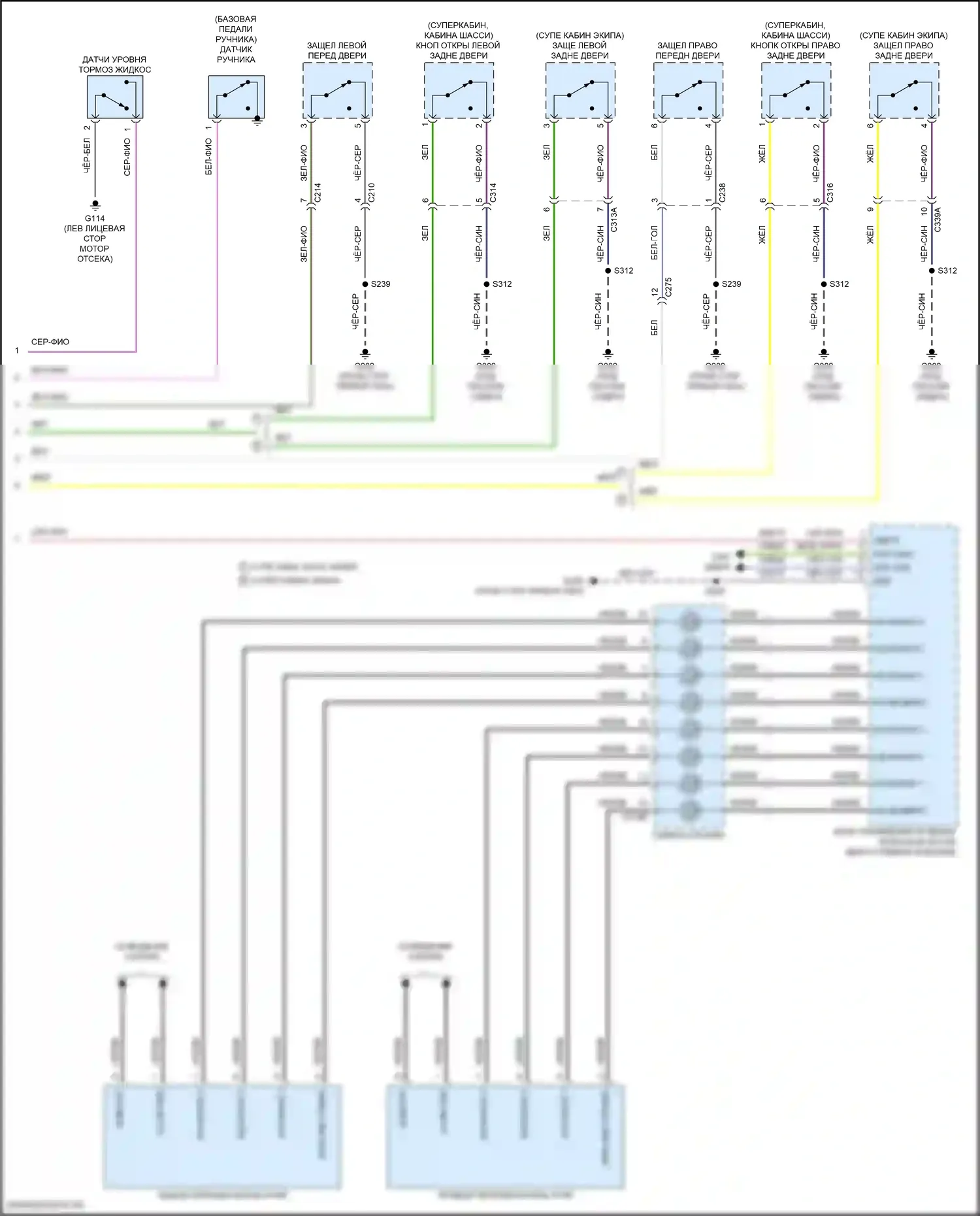 Ranger Ford T6 рестайлинг 2 (2019-2022): Электросхема приборной панели (2 из 2) 