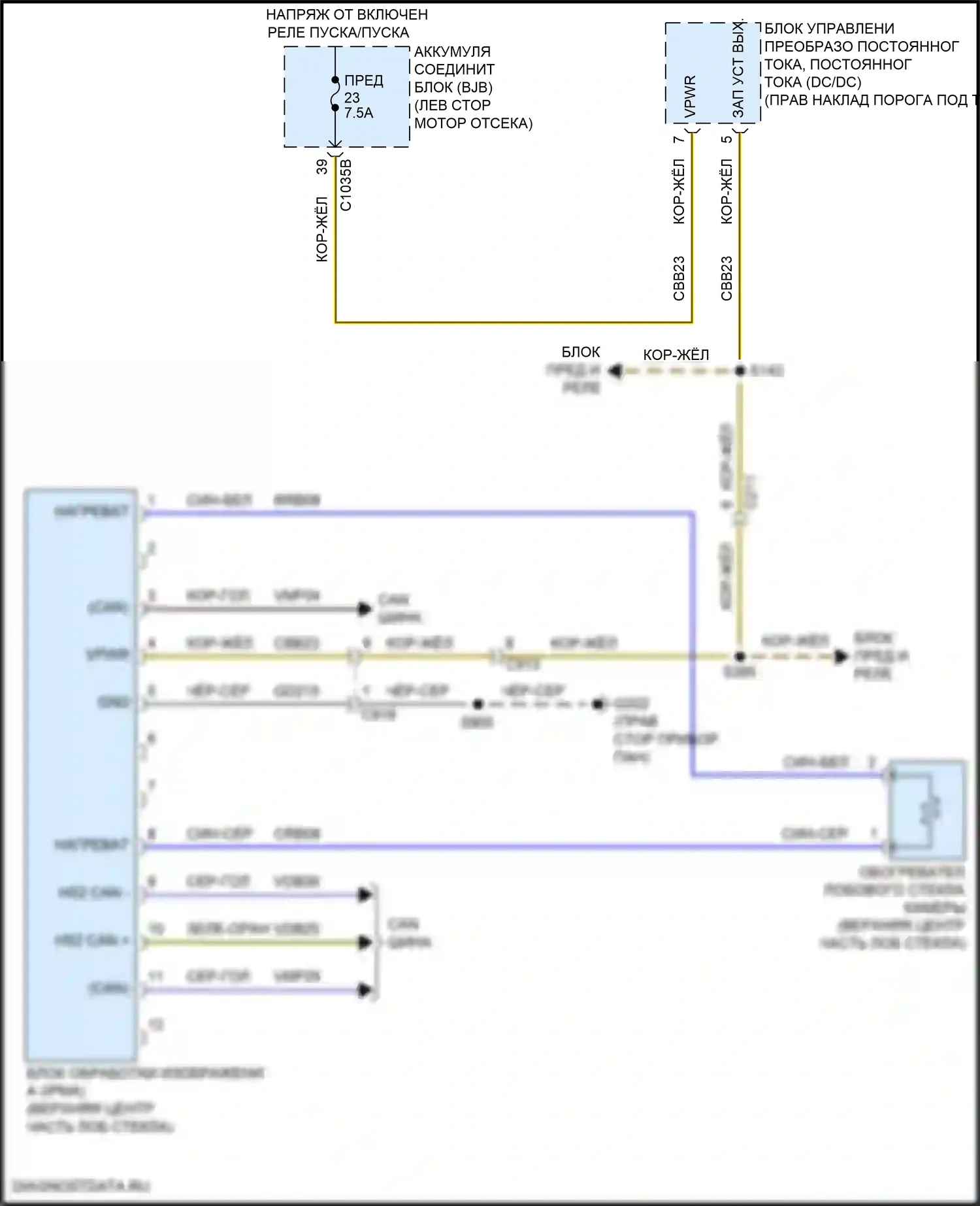 Ranger Ford T6 рестайлинг 2 (2019-2022): Электросхема сигнализации о выезде с полосы движения 