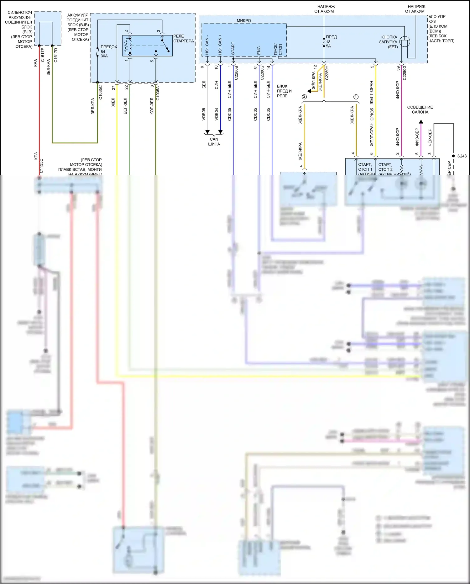 Ranger Ford T6 рестайлинг 2 (2019-2022): Электросхема стартера 