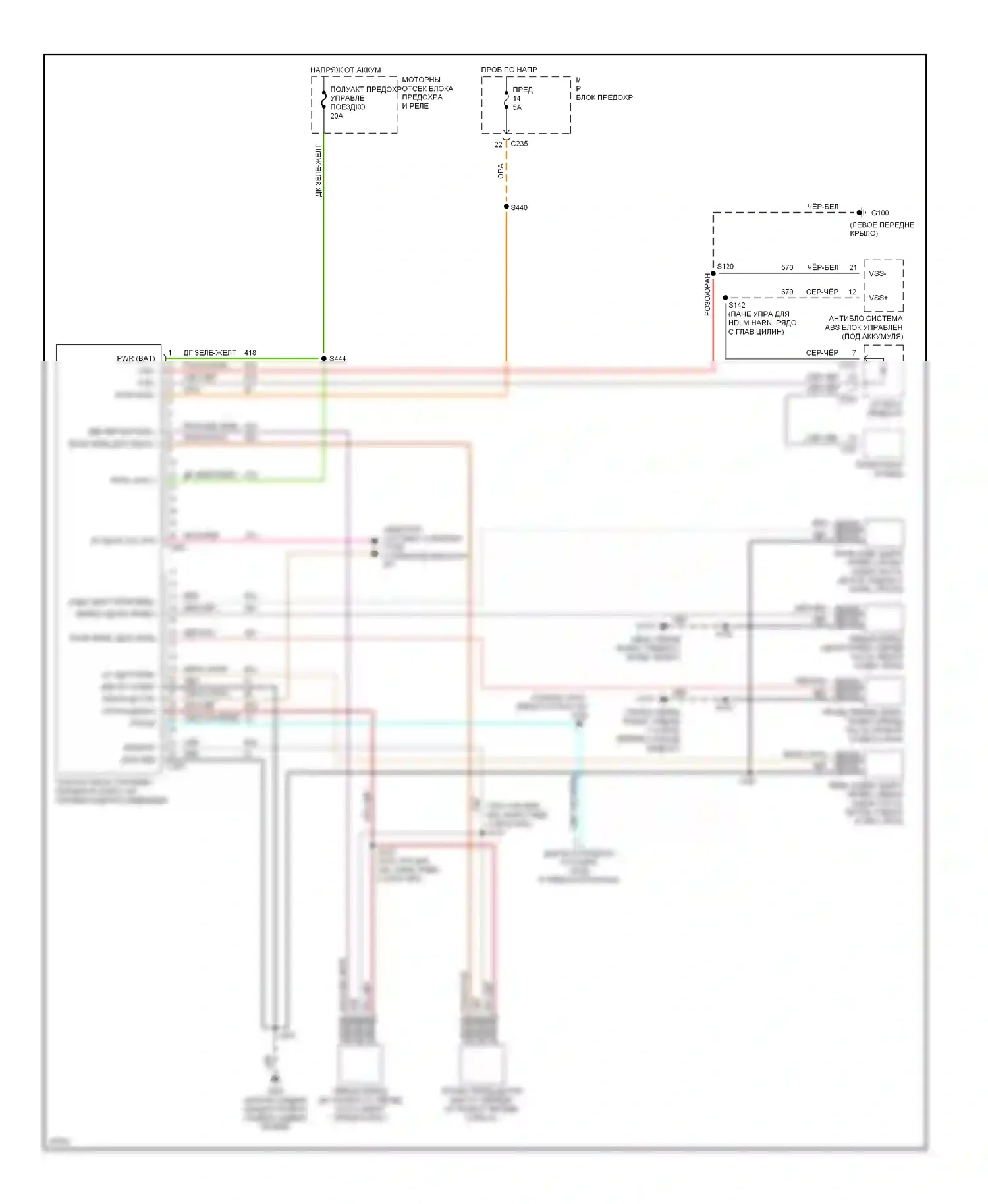 Taurus Ford III (1995-1999): Электросхема электронной подвески 
