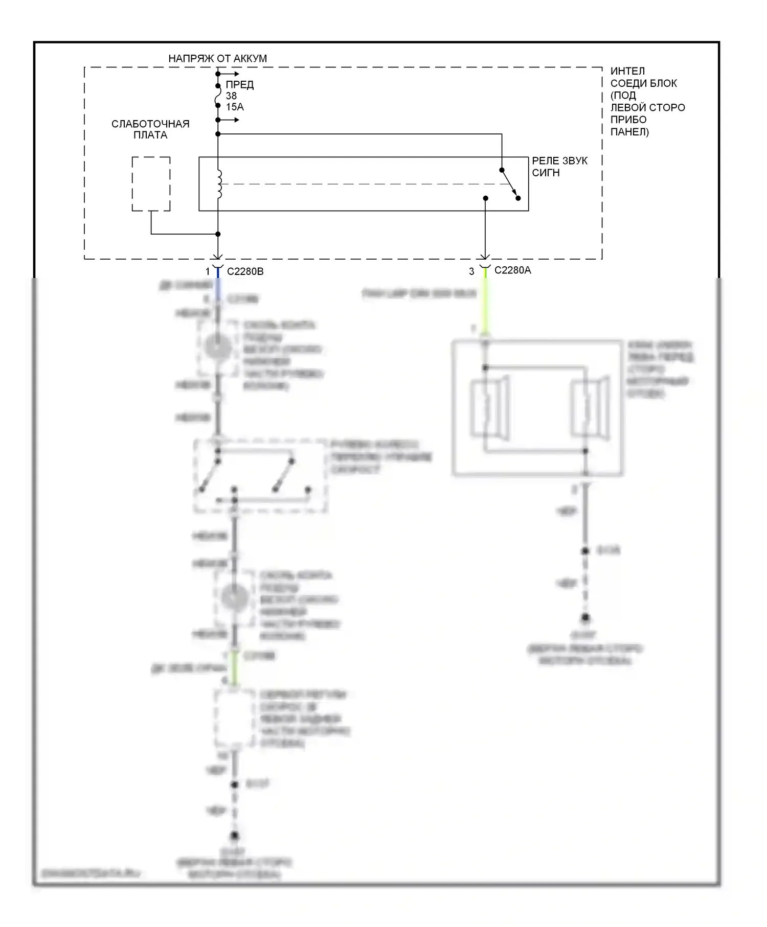 Taurus Ford IV рестайлинг (2004-2006): Электросхема клаксона 